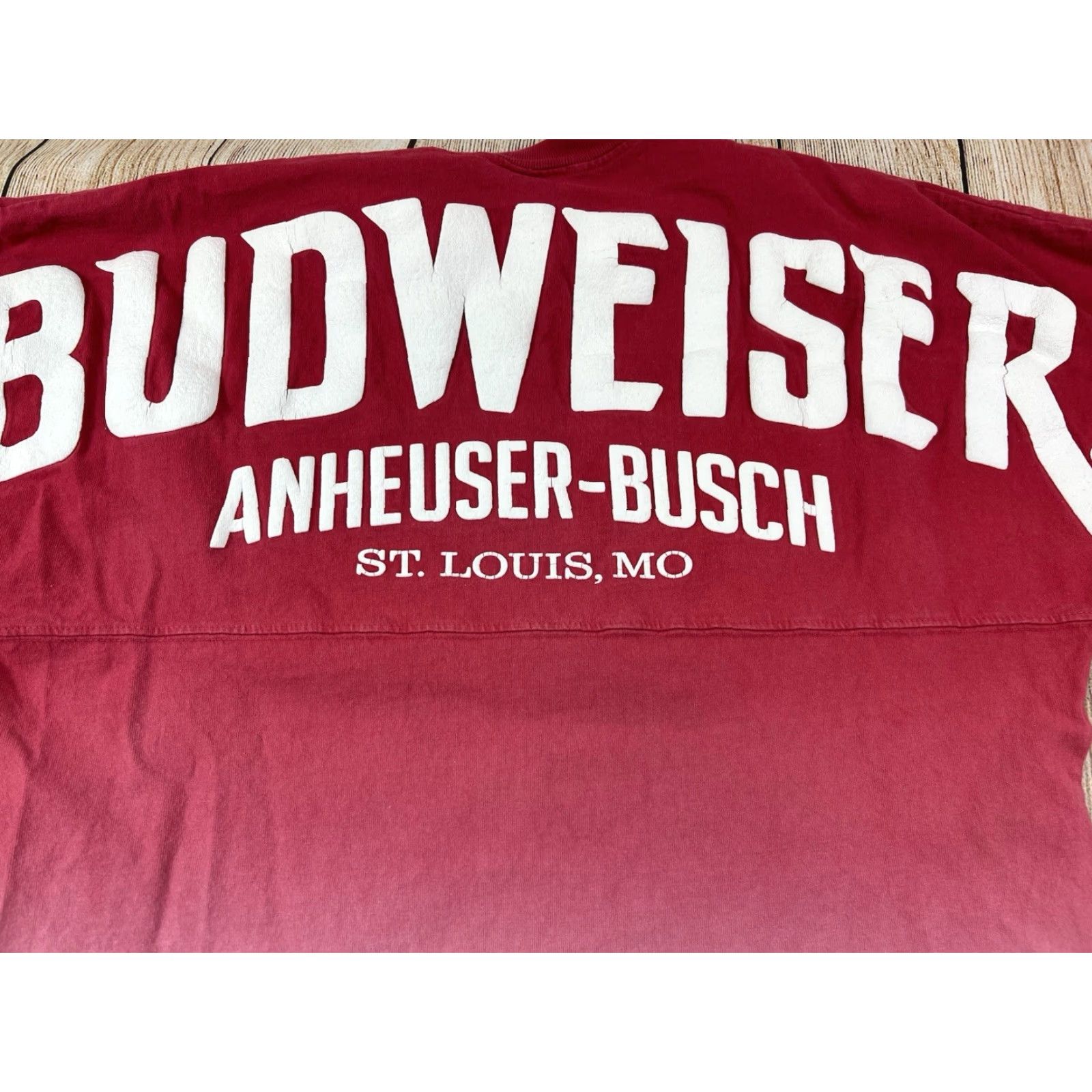 ESPIRIT Budweiser Spirit Jersey Red Shirt Small Woman Jersey T-Shirt Crew Neck Pullover Long Sleeve Print Casual Beer Spirit Size S / US 4 / IT 40 - 6 Thumbnail