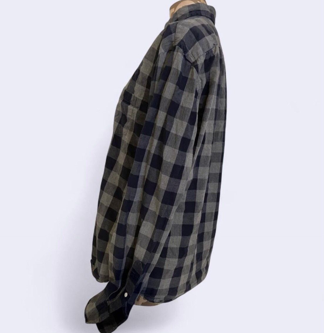 Old Navy Old Navy Button Up Shirt Slim Blue Gray Checkered Plaid Sz L Size US L / EU 52-54 / 3 - 2 Thumbnail