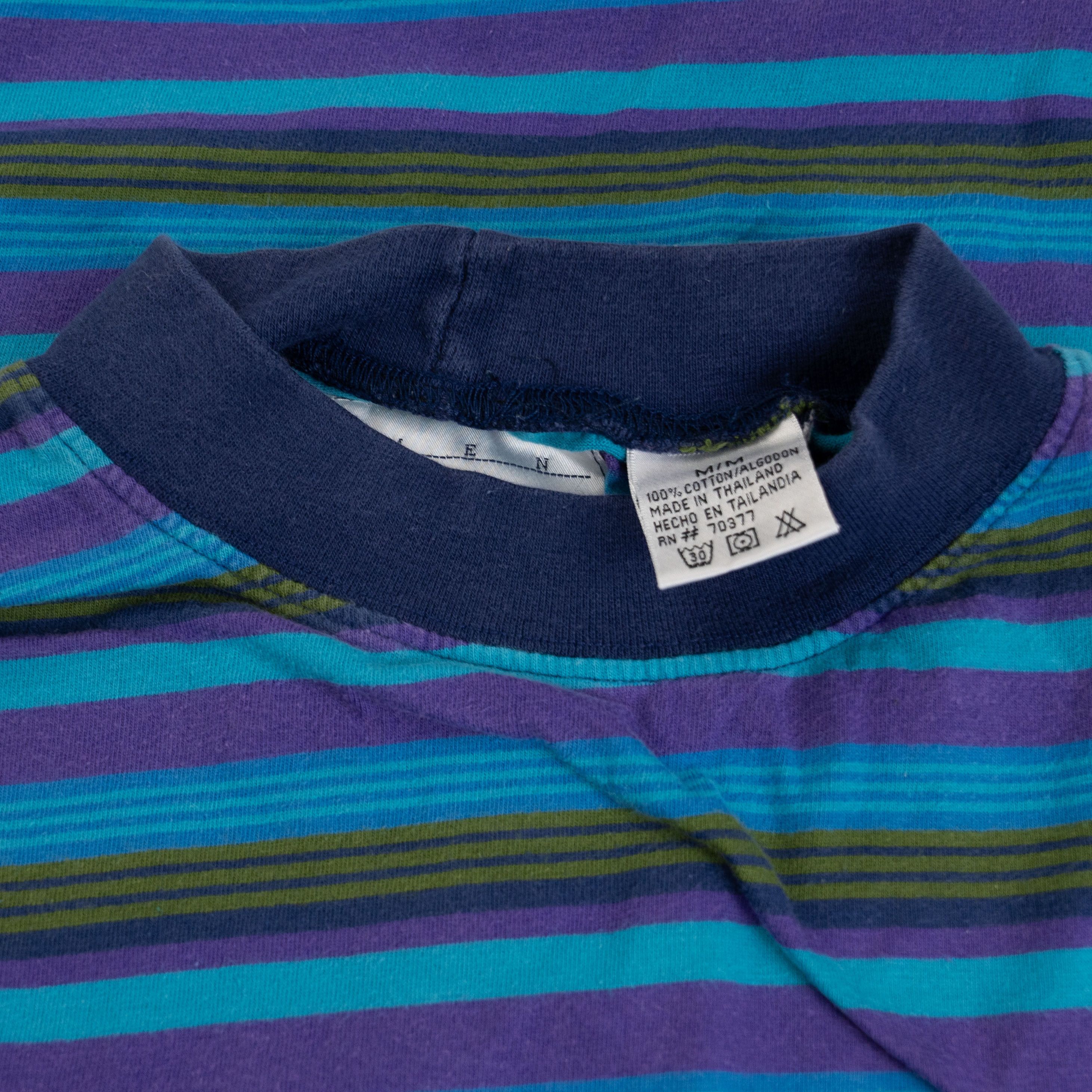 Vintage Vintage 1990's Studio Umen Striped Tee Shirt Size US M / EU 48-50 / 2 - 4 Thumbnail