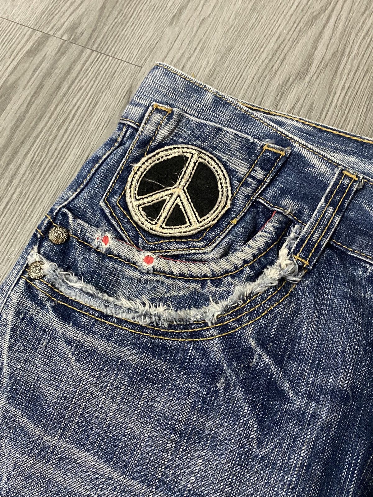 Hysteric Glamour Japan Red Pepper Smiley x Peace Patchwork Jeans Size US 34 / EU 50 - 5 Thumbnail
