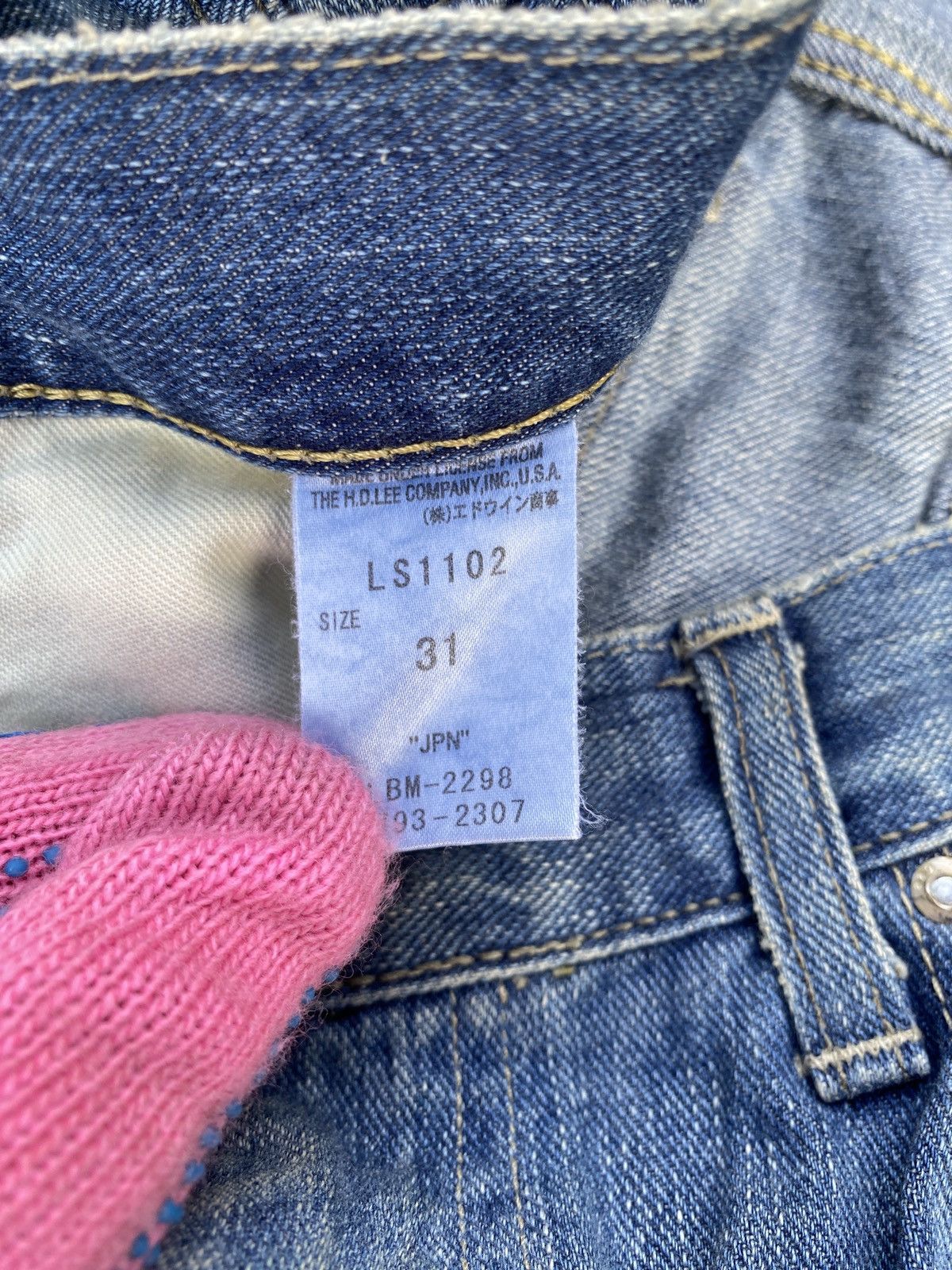 Japanese Brand × Lee Vintage Lee Blue Washed Distressed Patchwork Flare Denim Size US 32 / EU 48 - 20 Thumbnail