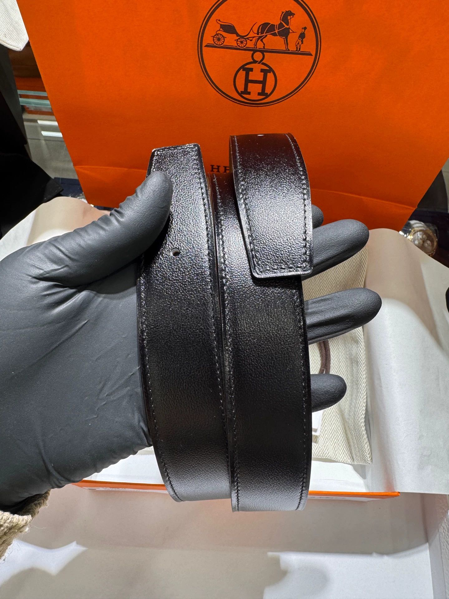 Hermes HERMES 2-Sided Calfskin Belt 32mm 100cm GBB H K Size ONE SIZE - 5 Thumbnail