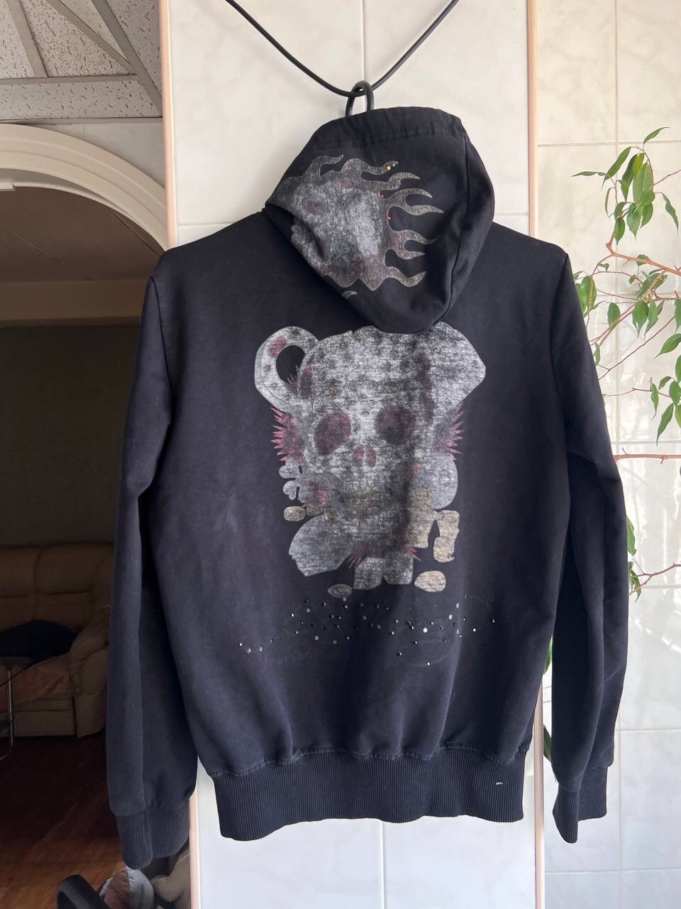 Christian Audigier × Ed Hardy × Vintage Vintage Ed Hardy Zip Hoodie Womens Sweatshirt Skull Flame Size US M / EU 48-50 / 2 - 15 Thumbnail