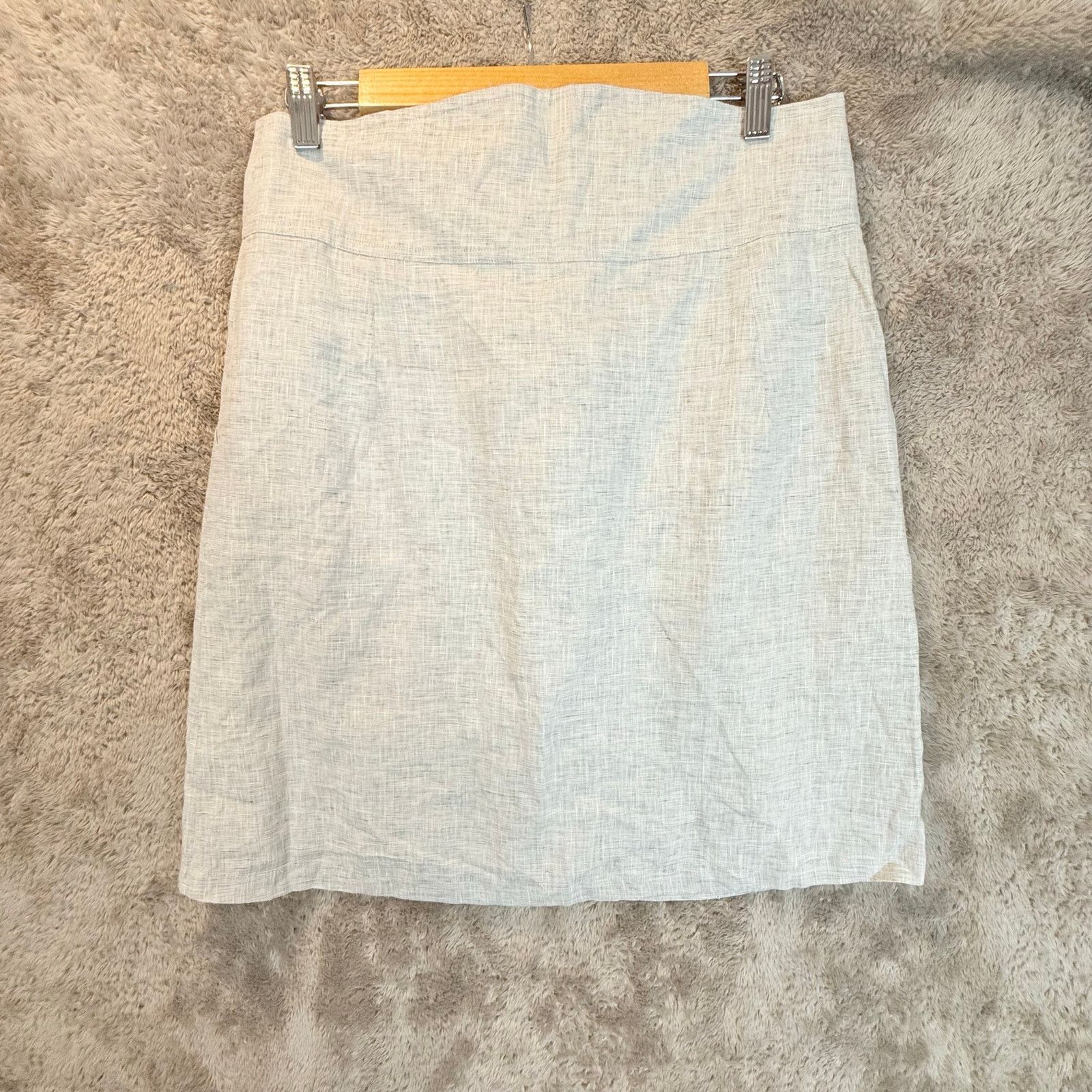 Anthropologie Lauren Moffatt Linen Button Wrap Skirt 10 Anthropologie Size 32" / US 10 / IT 46 - 2 Thumbnail