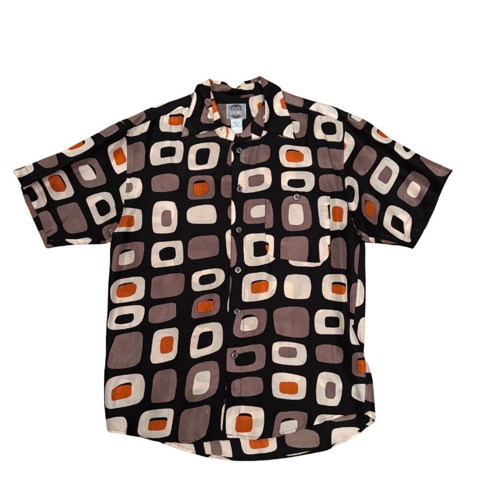 Vintage Silk Uomo Geometric Patterned Men's Shirt Size US S / EU 44-46 / 1 - 1 Thumbnail