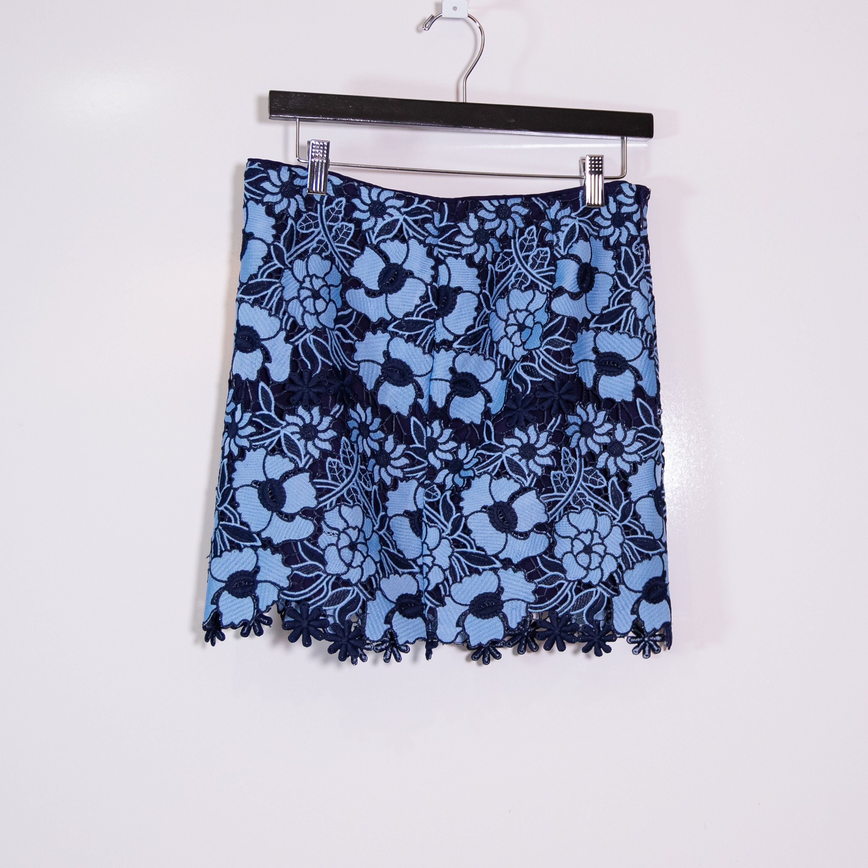 MILLY NEW Milly Two Tone Navy Blue Floral Flower Size 25" / US 0 / IT 36 - 4 Thumbnail