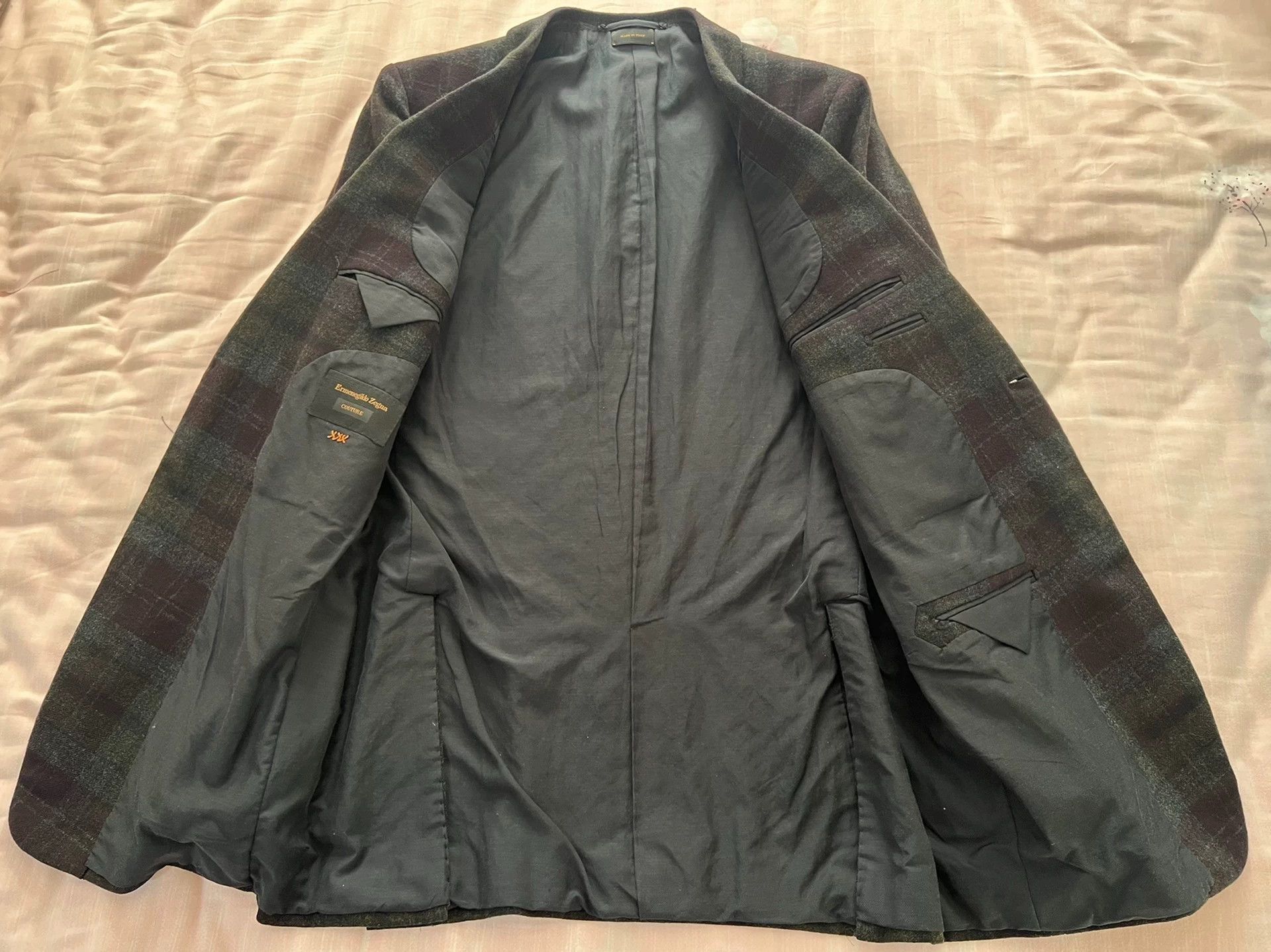 Ermenegildo Zegna EZ XXX Green Check Regular Fit Suit Men's 54 90% Wool Size 54R - 3 Thumbnail