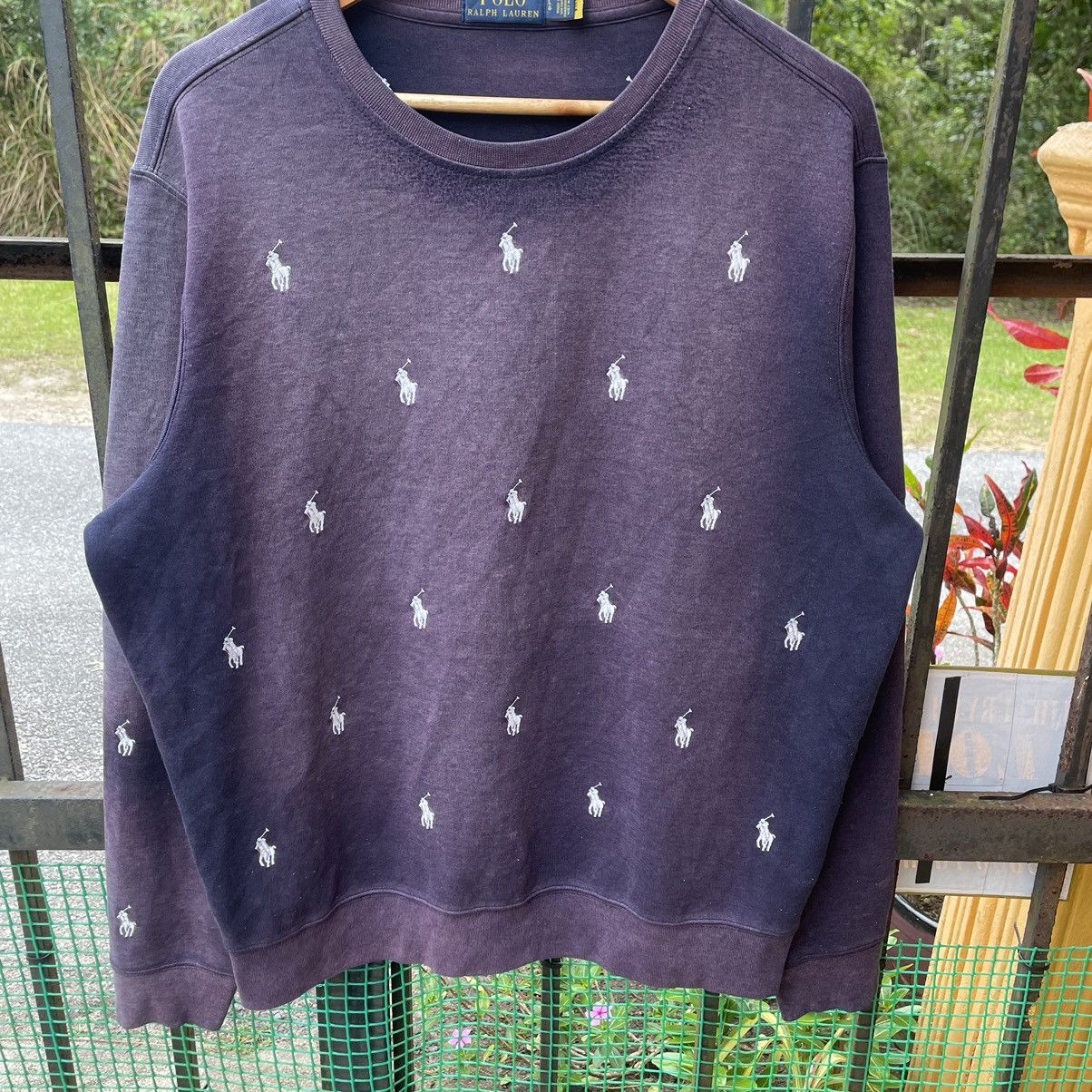 Polo Ralph Lauren × Ralph Lauren × Vintage 🔥Polo Ralph Lauren Small Pony Monogram Sun Faded Sweatshirts Size US M / EU 48-50 / 2 - 5 Thumbnail