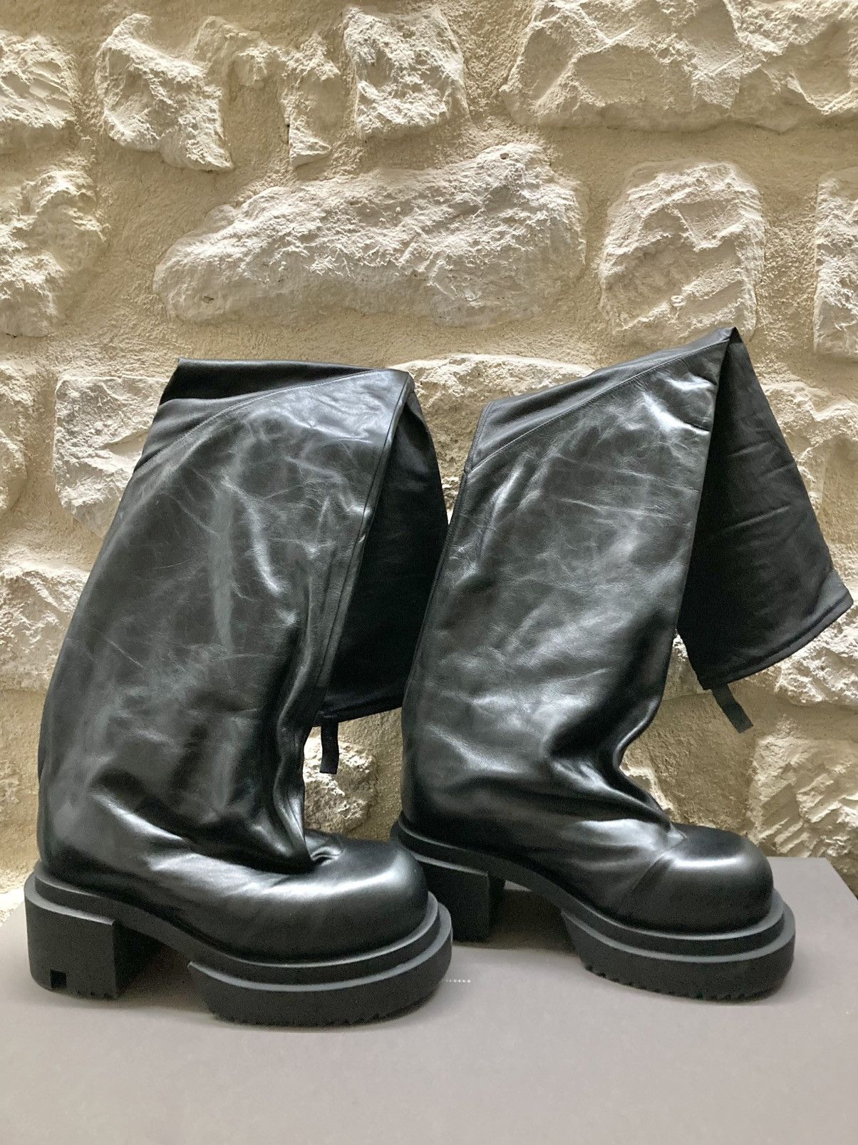 Rick Owens RICK OWENS Black Flared Bogun Boots Size US 9 / EU 42 - 10 Thumbnail