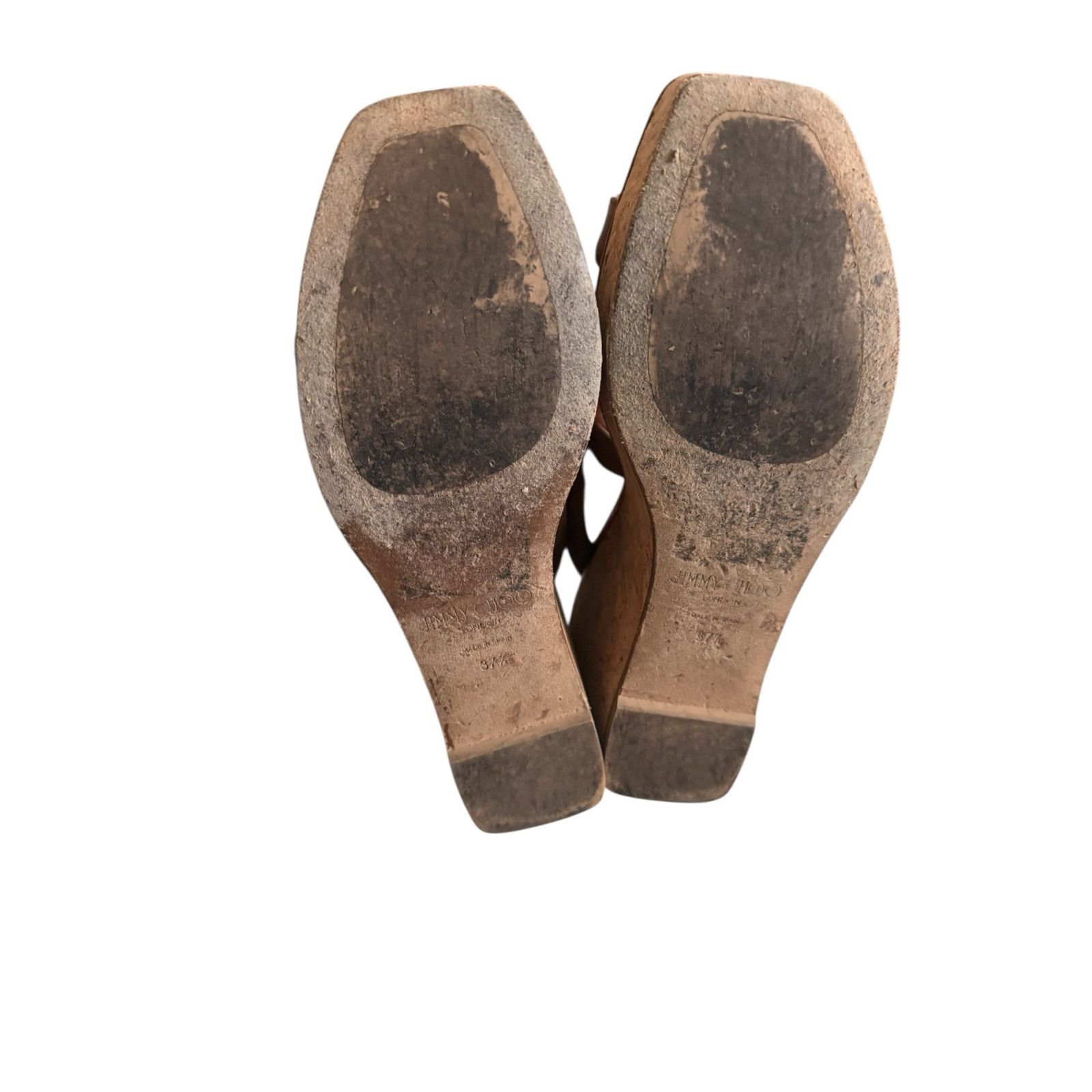 Jimmy Choo Jimmy Choo Brown Leather Athenia Wedge Sandals 37.5 Size US 7.5 / IT 37.5 - 4 Thumbnail