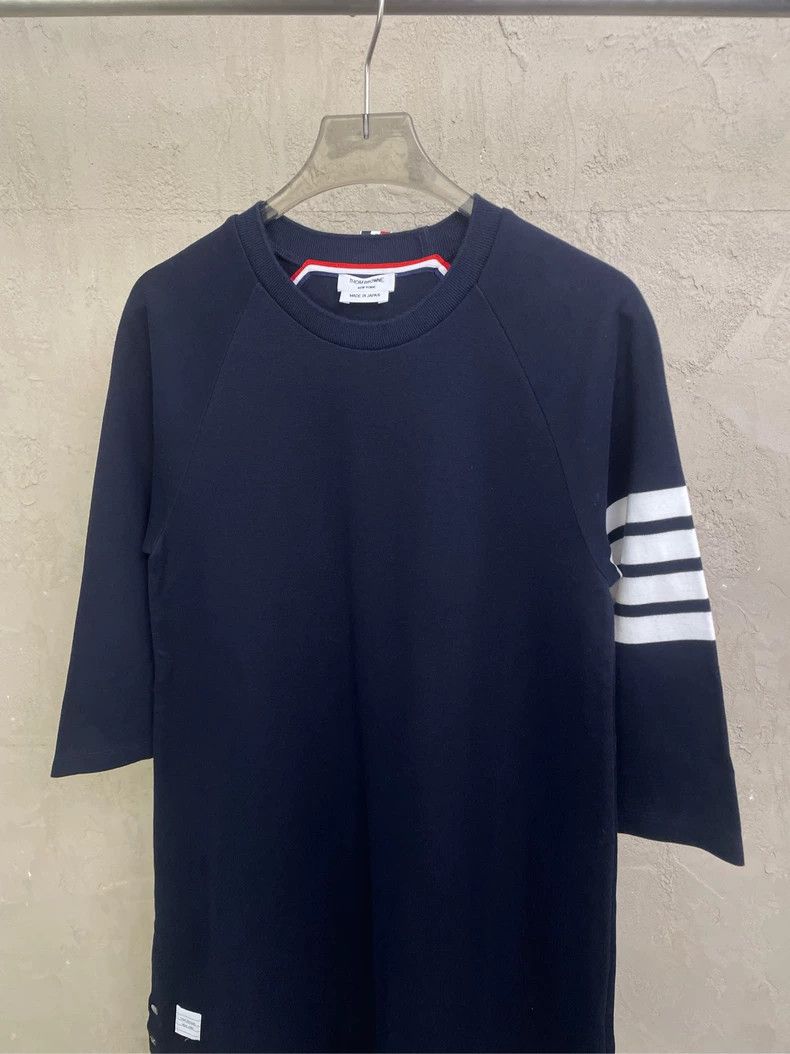 Thom Browne Thom browne Dark blue four-striped round-neck mid-sleeved s Size S / US 4 / IT 40 - 3 Thumbnail