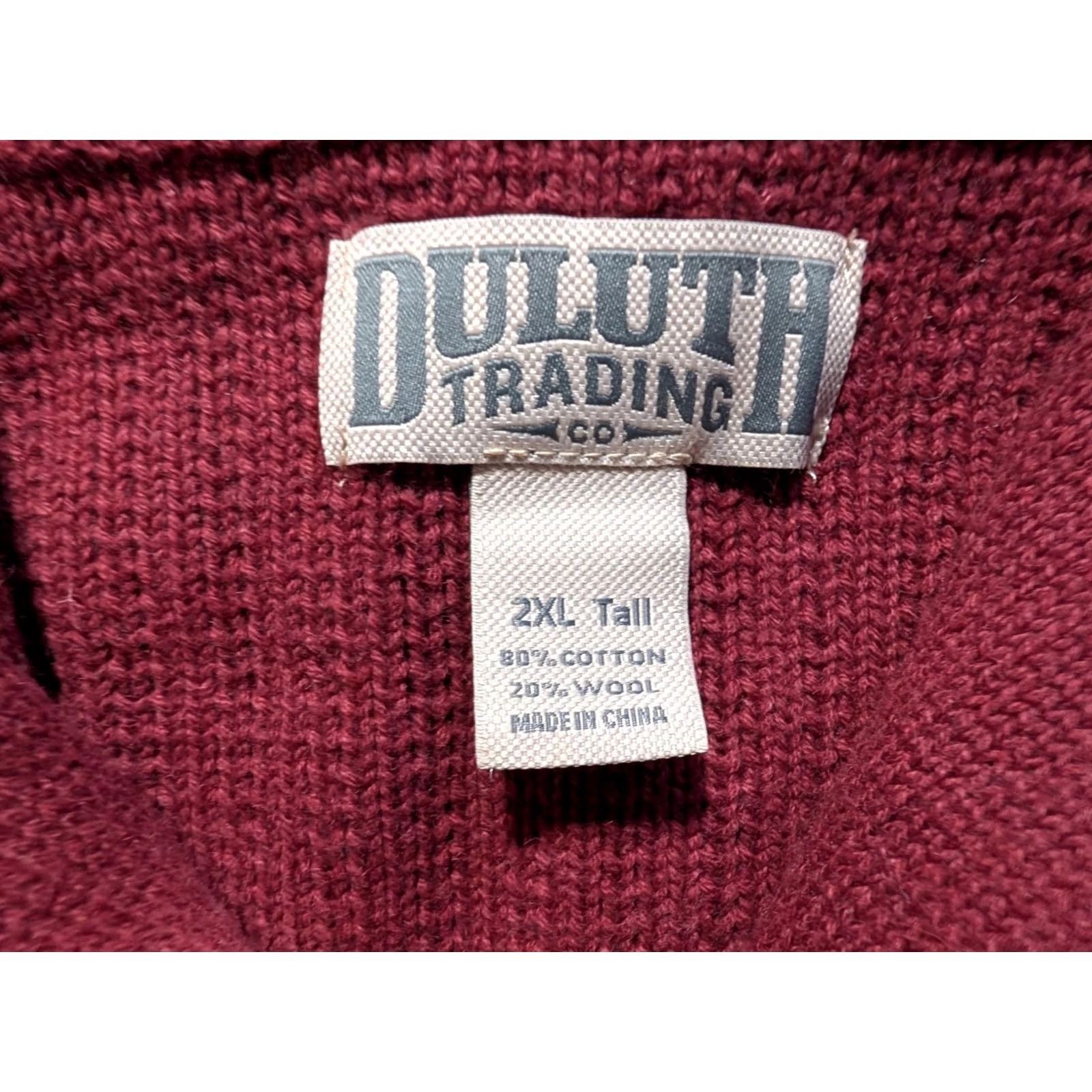 Vintage Duluth Sweater Mens 2XLT Red High Neck Wool Blend Shawl Collar Pullover Knit Heavyweight Casual Fall Winter Mens Size US XXL / EU 58 / 5 - 3 Thumbnail