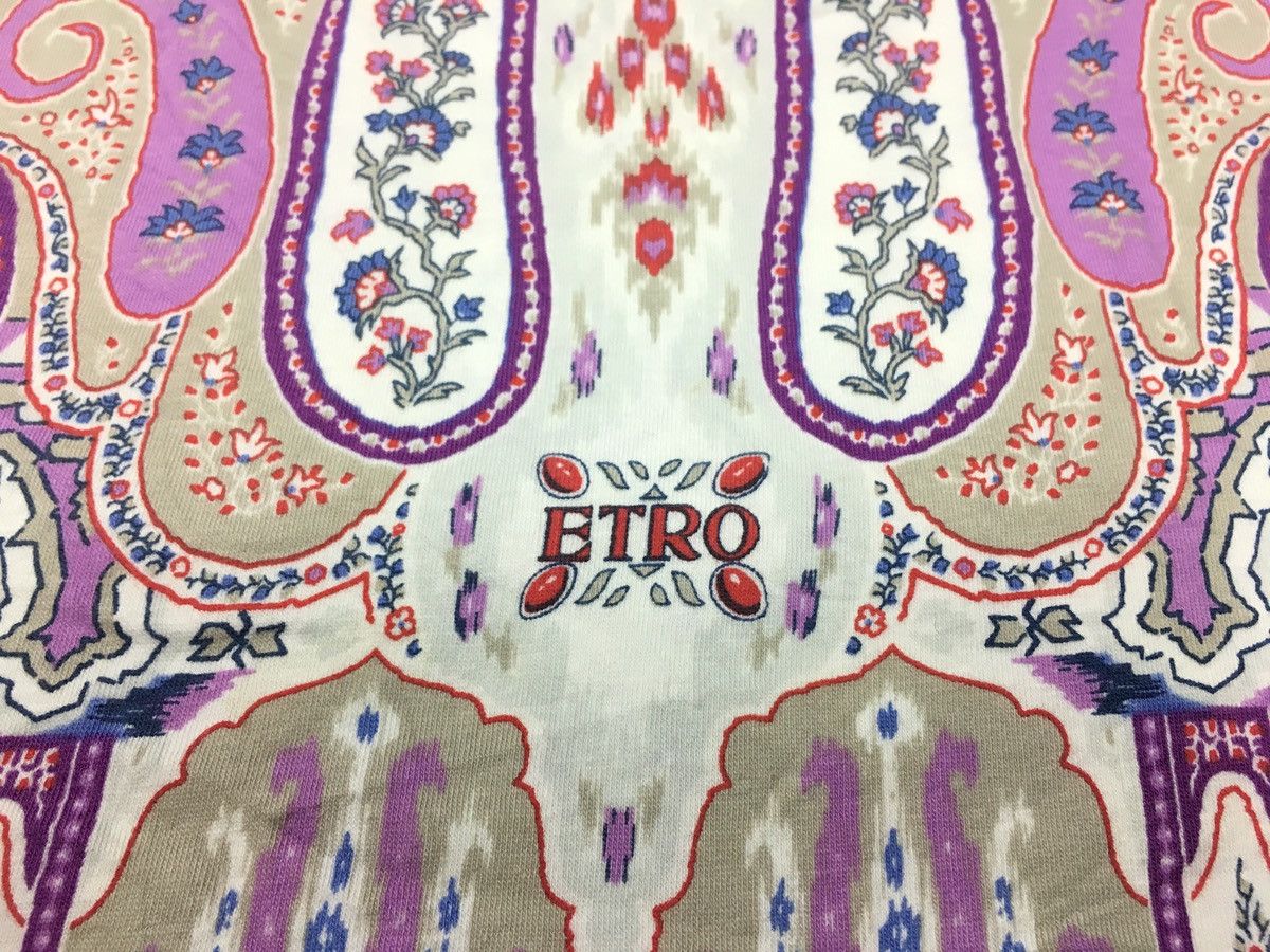 Etro Vintage 90s Etro Milano Paisley Floral Unisex Polo Tee Size US S / EU 44-46 / 1 - 3 Thumbnail