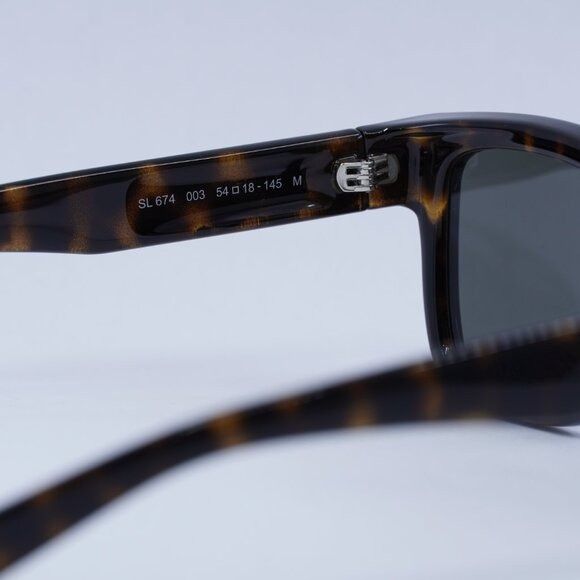 Saint Laurent Paris Saint Laurent SL674 003 Sunglasses Havana Square Frame, Grey Size ONE SIZE - 7 Thumbnail