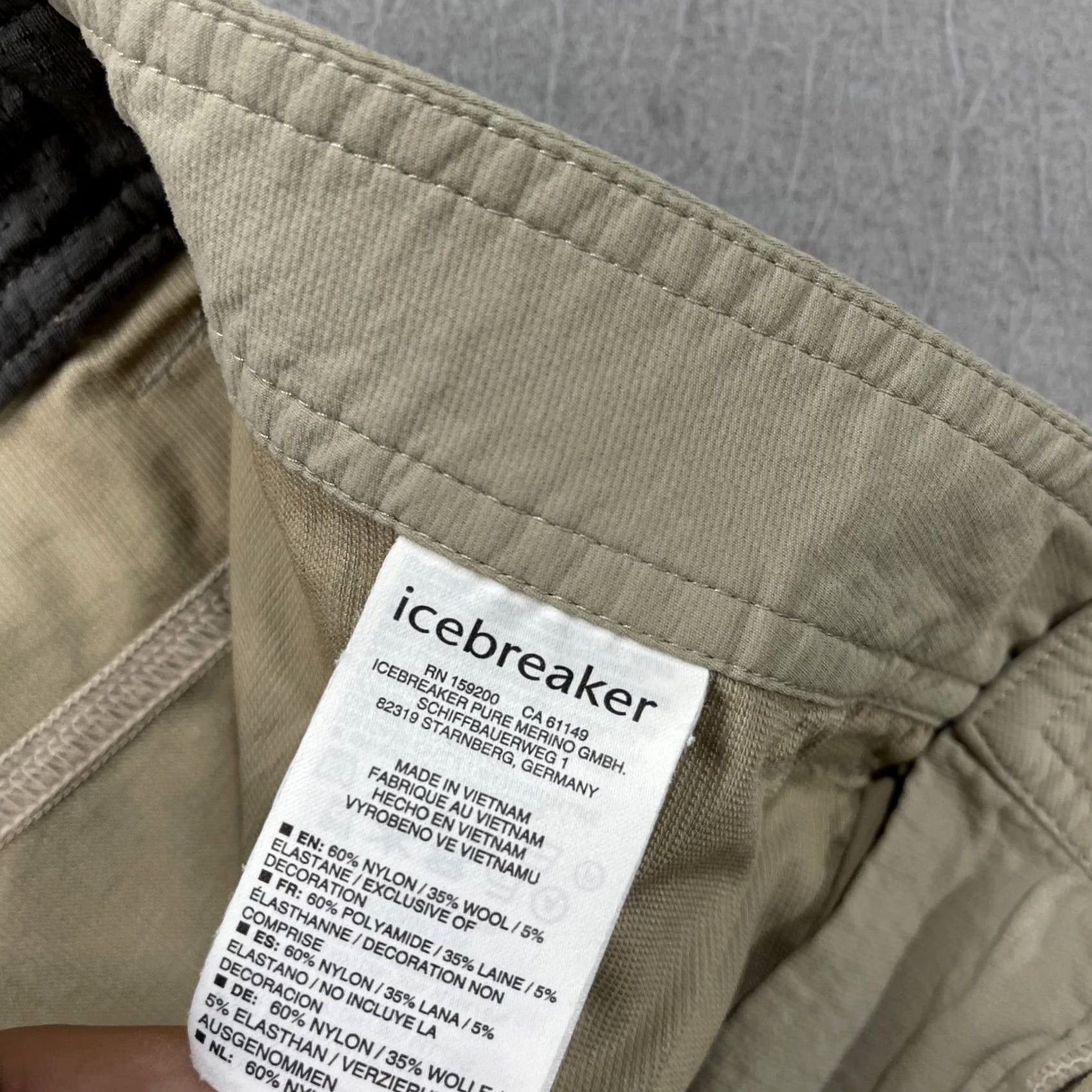 Icebreaker Icebreaker Pants Mens 34x31 Khaki Merino Wool Blend Outdoor Hiking Travel Size US 34 / EU 50 - 6 Thumbnail