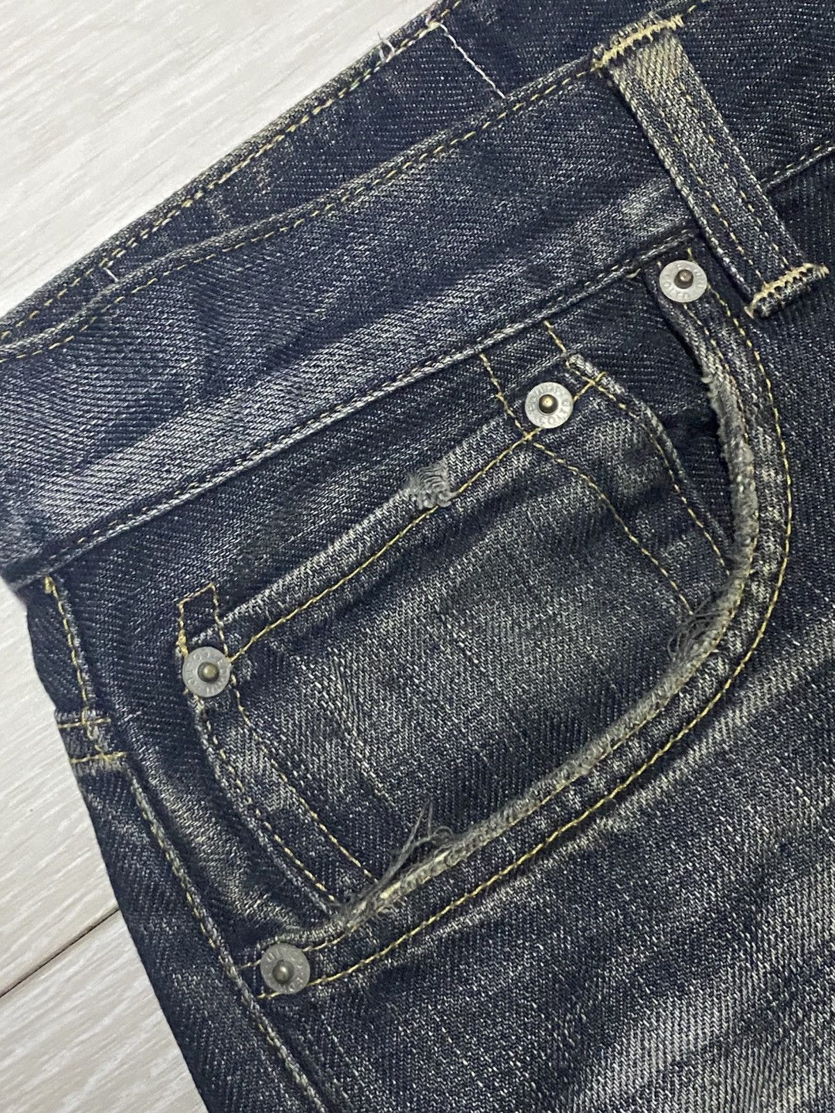 Edwin Vintate Edwin 504R Mud Wash Distressed Baggy Jeans Size US 36 / EU 52 - 10 Thumbnail