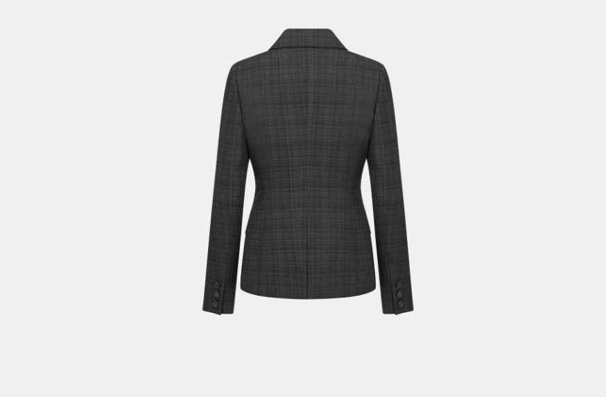 Dior o1w1db10824 Checked Fitted Jacket in Gray Size M / US 6-8 / IT 42-44 - 2 Thumbnail