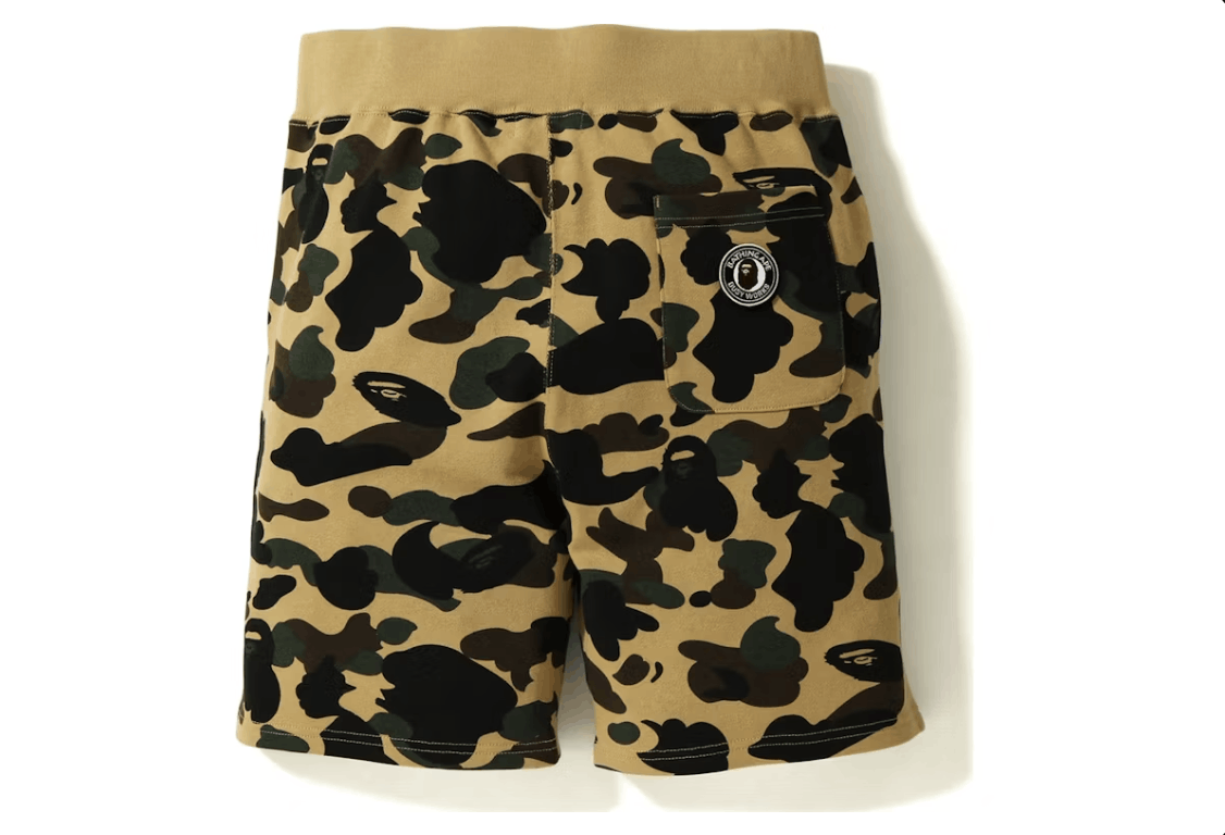 Bape BAPE 1st Camo ATS Sweat Shorts (Yellow) (XL) Size US 33 - 8 Thumbnail