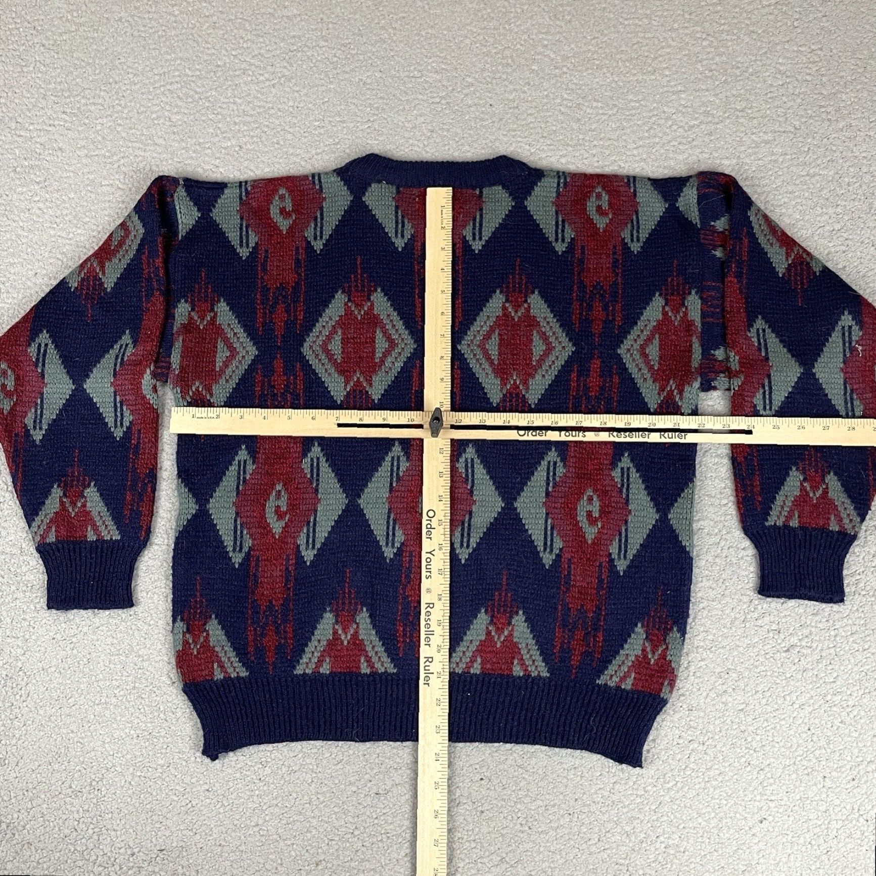 Vintage VINTAGE Brian MacNeil Sweater Mens M Blue Geometric Aztec Southwest Pullover Knit Round Neck Long Sleeve Wool Acrylic Pattern Geometric Size US M / EU 48-50 / 2 - 6 Thumbnail