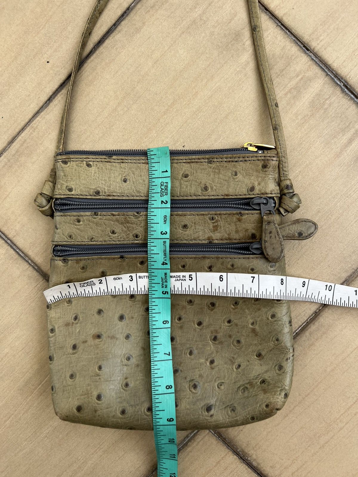 Leather Vintage Jacovitti Italy Patina Ostrich Leather Bag Unisex Size ONE SIZE - 24 Thumbnail
