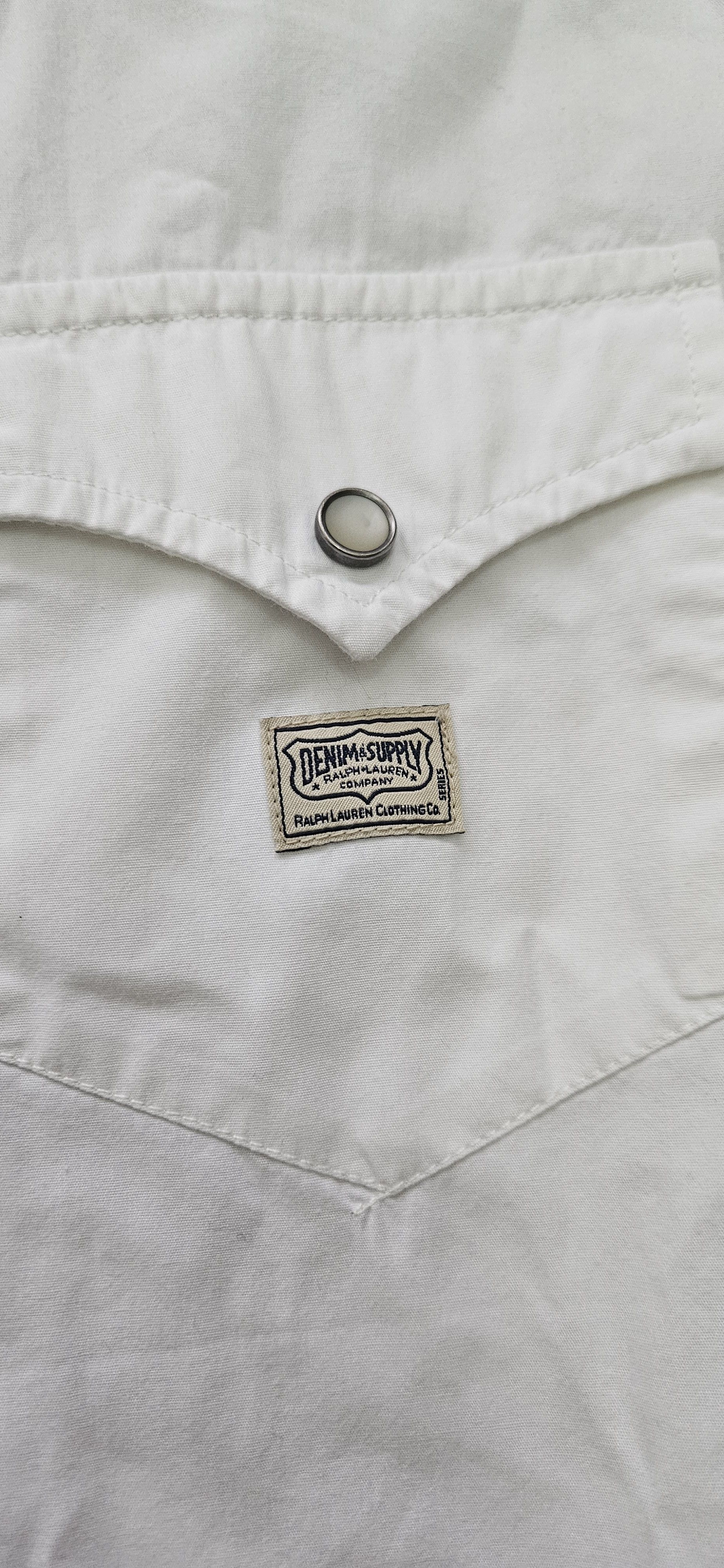Denim & Supply Ralph Lauren Denim & Supply Ralph Lauren Shirt Mens G/L White Pearl Snap Size US L / EU 52-54 / 3 - 5 Thumbnail