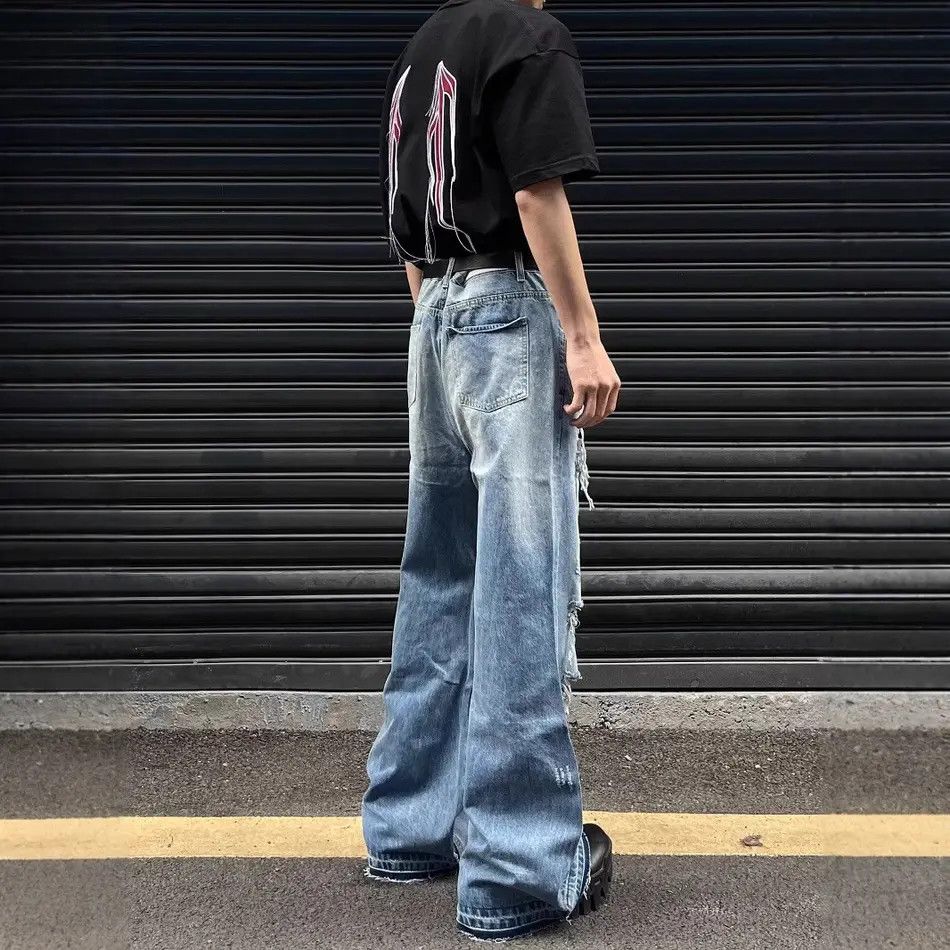 Japanese Brand Retro loose high street ripped slightly flared jeans Size US 32 / EU 48 - 2 Thumbnail