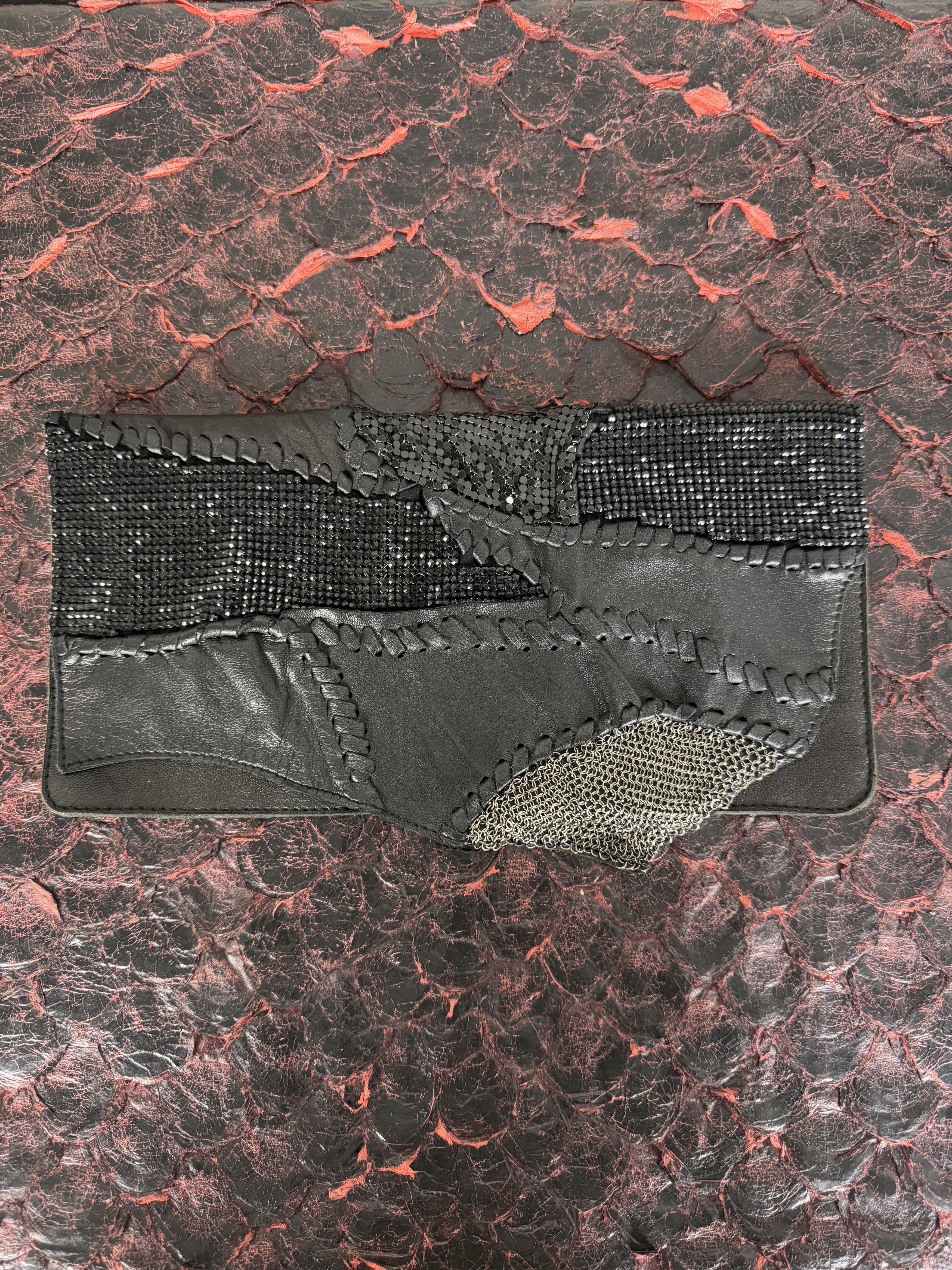 Balmain $4700 Balmain Decarnin Leather Patchwork Clutch bag purse Size ONE SIZE - 1 Thumbnail