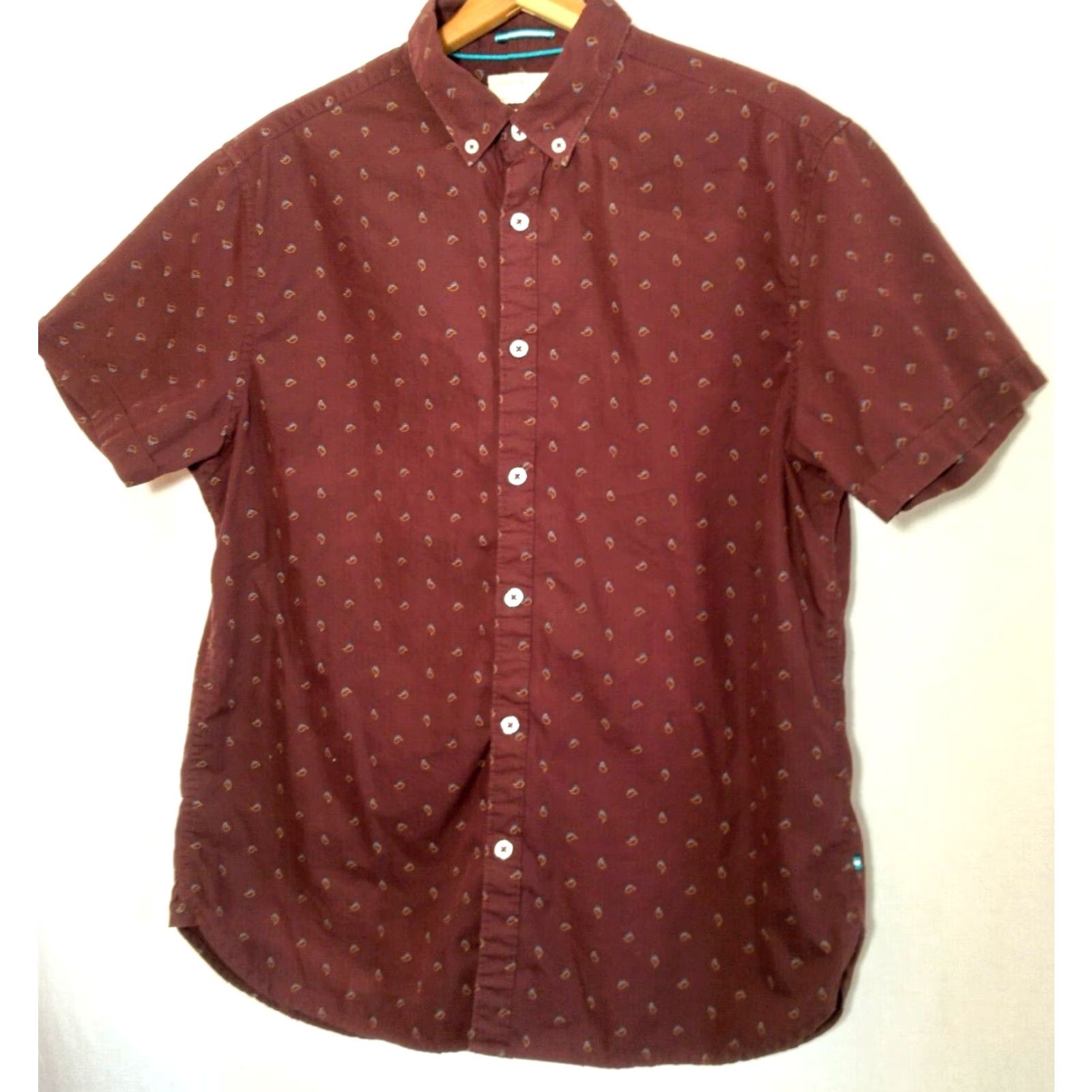 Vintage Denim & Flower Ricky Sing Shirt Large Slim Fit Maroon Paisley Button Down Top Size US L / EU 52-54 / 3 - 2 Thumbnail