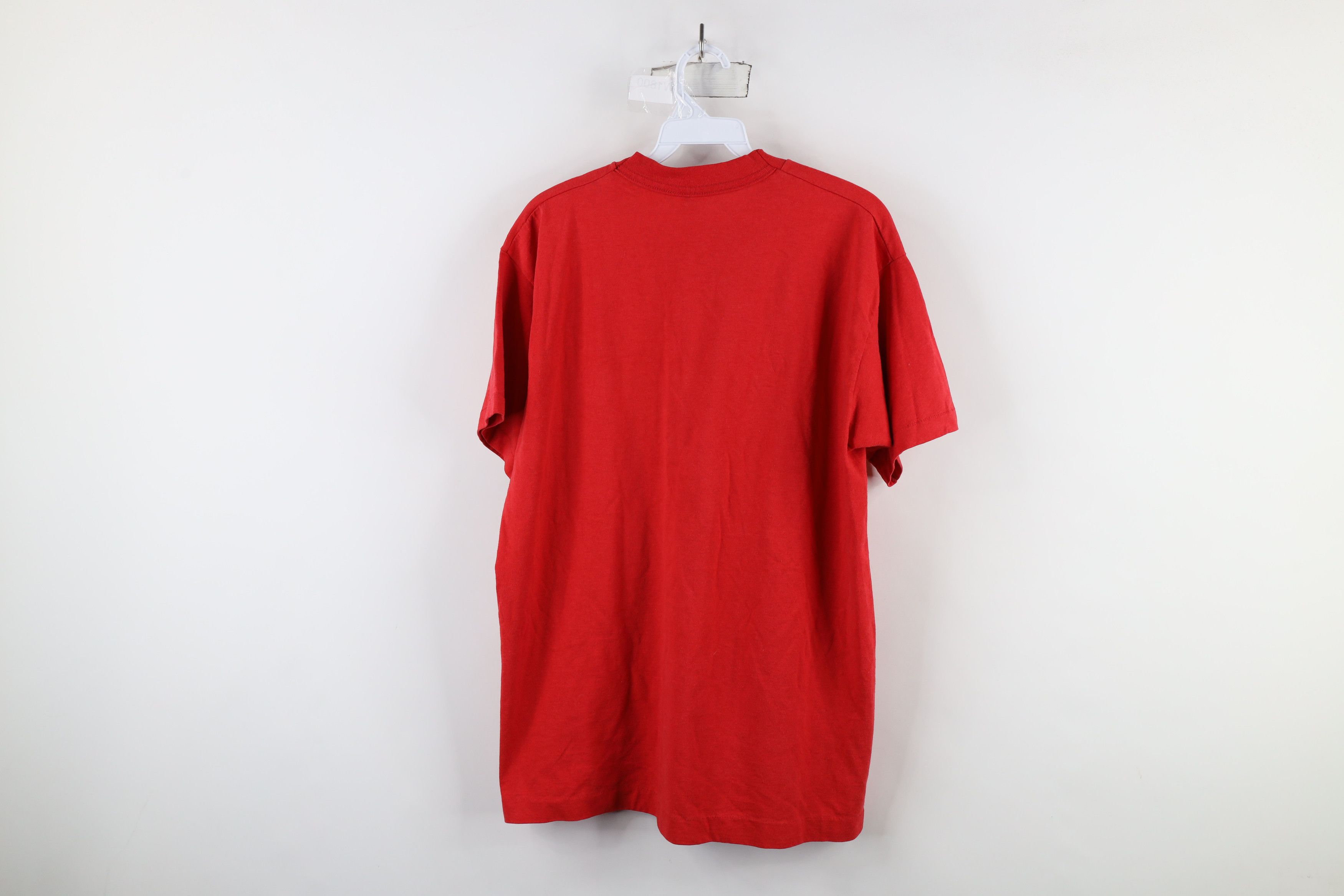 Vintage Vintage 90s Streetwear Blank Pocket T-Shirt Red USA Size US L / EU 52-54 / 3 - 8 Thumbnail