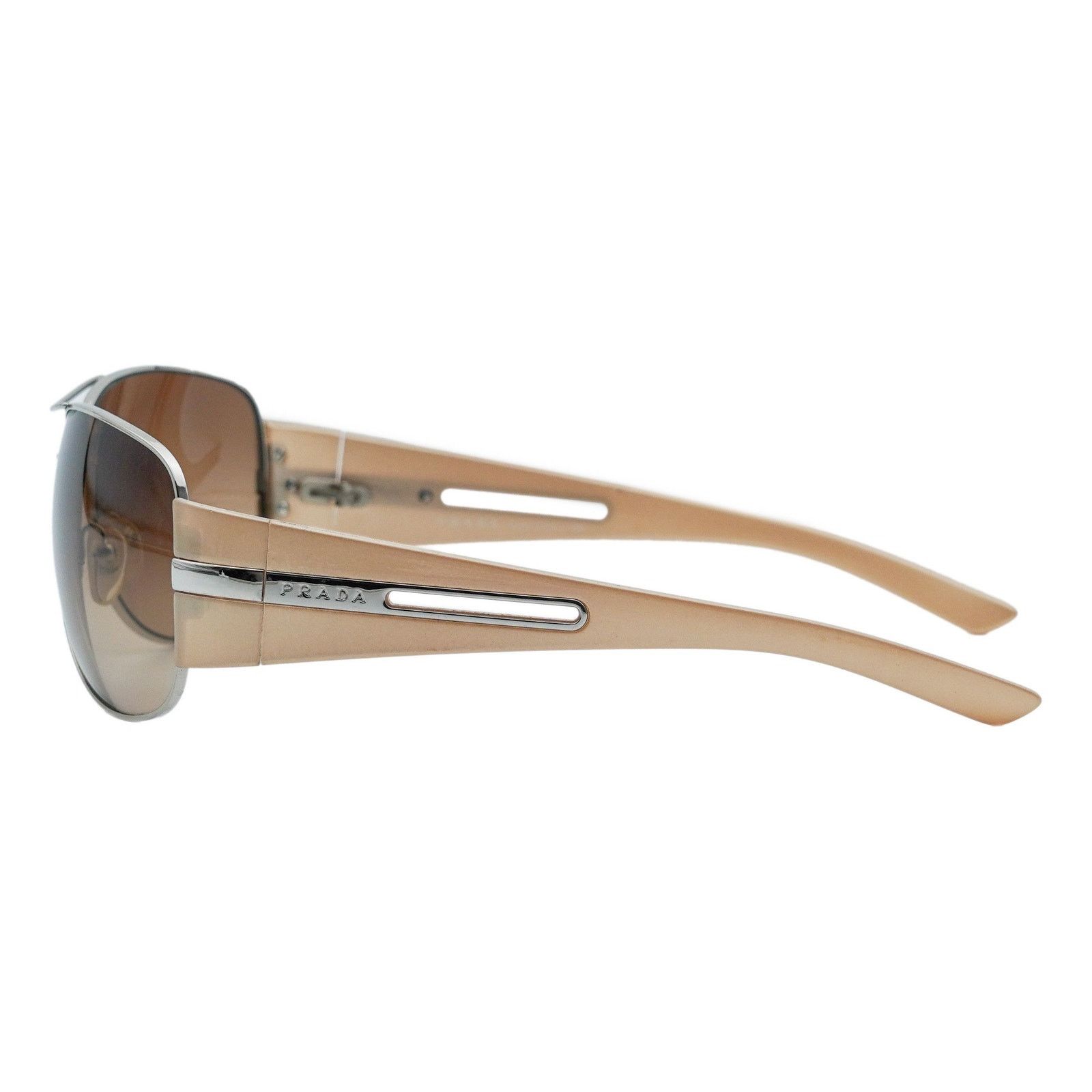 Prada Prada SPR 69H Silver Gradient Aviator Logo Y2K Sunglasses Size ONE SIZE - 3 Thumbnail