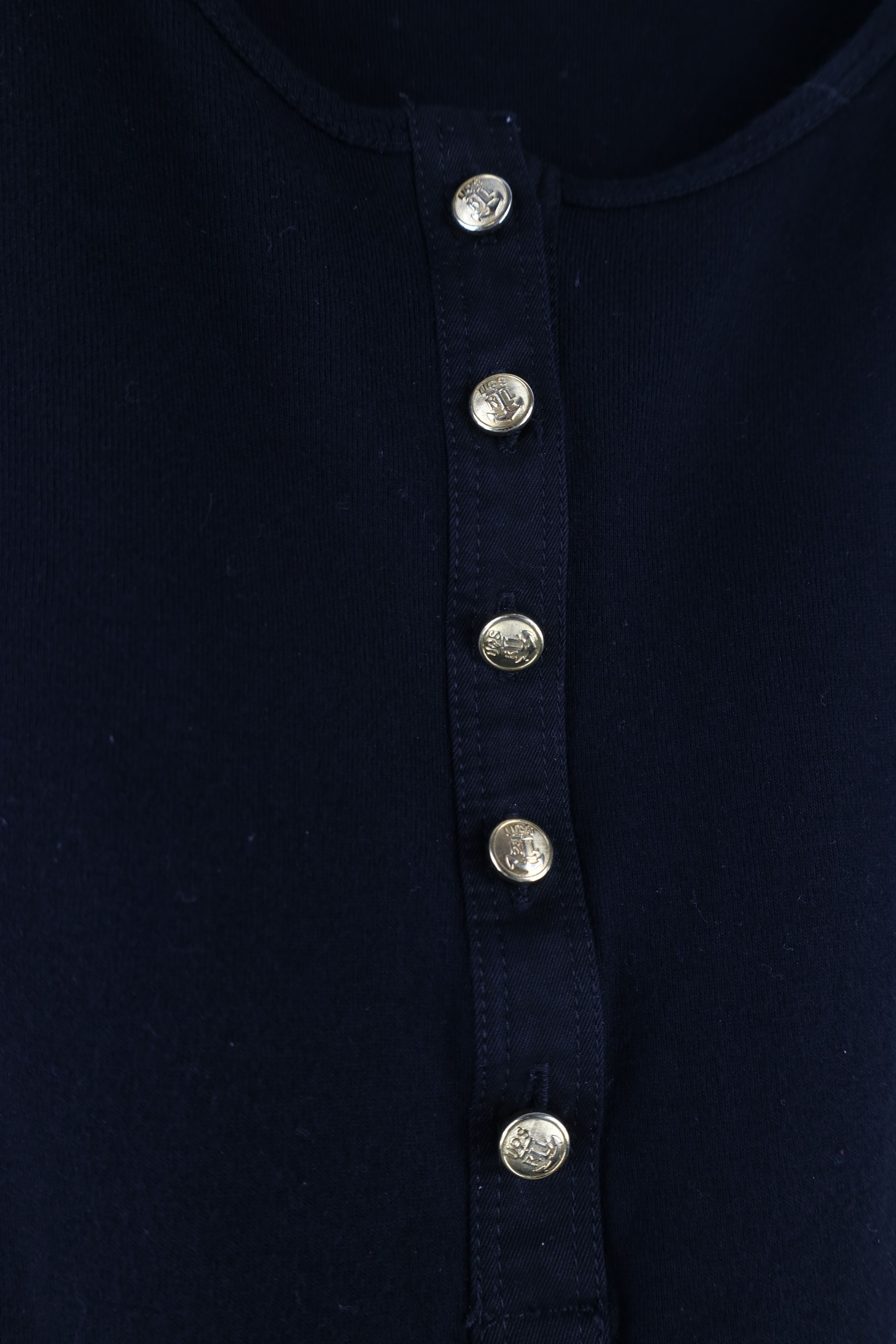Ralph Lauren × Vintage Vintage 90s Ralph Lauren Boat Anchor Henley T-Shirt Black Size L / US 10 / IT 46 - 6 Thumbnail