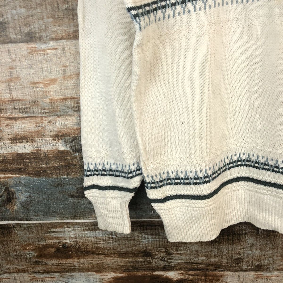 Homespun Knitwear DL Guy vintage japan stripe White sweatshirt Knitwear #C752 Size US M / EU 48-50 / 2 - 7 Thumbnail