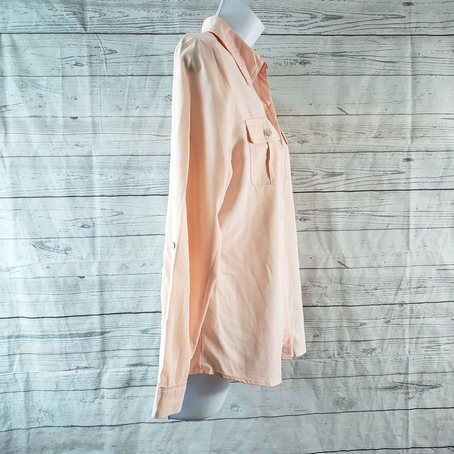 Vintage Chico's Shirt Button-Up Womens Sz S Pink Long Sleeve Modal Blend VINTAGE? No — Casual Basic Solid Size S / US 4 / IT 40 - 3 Thumbnail