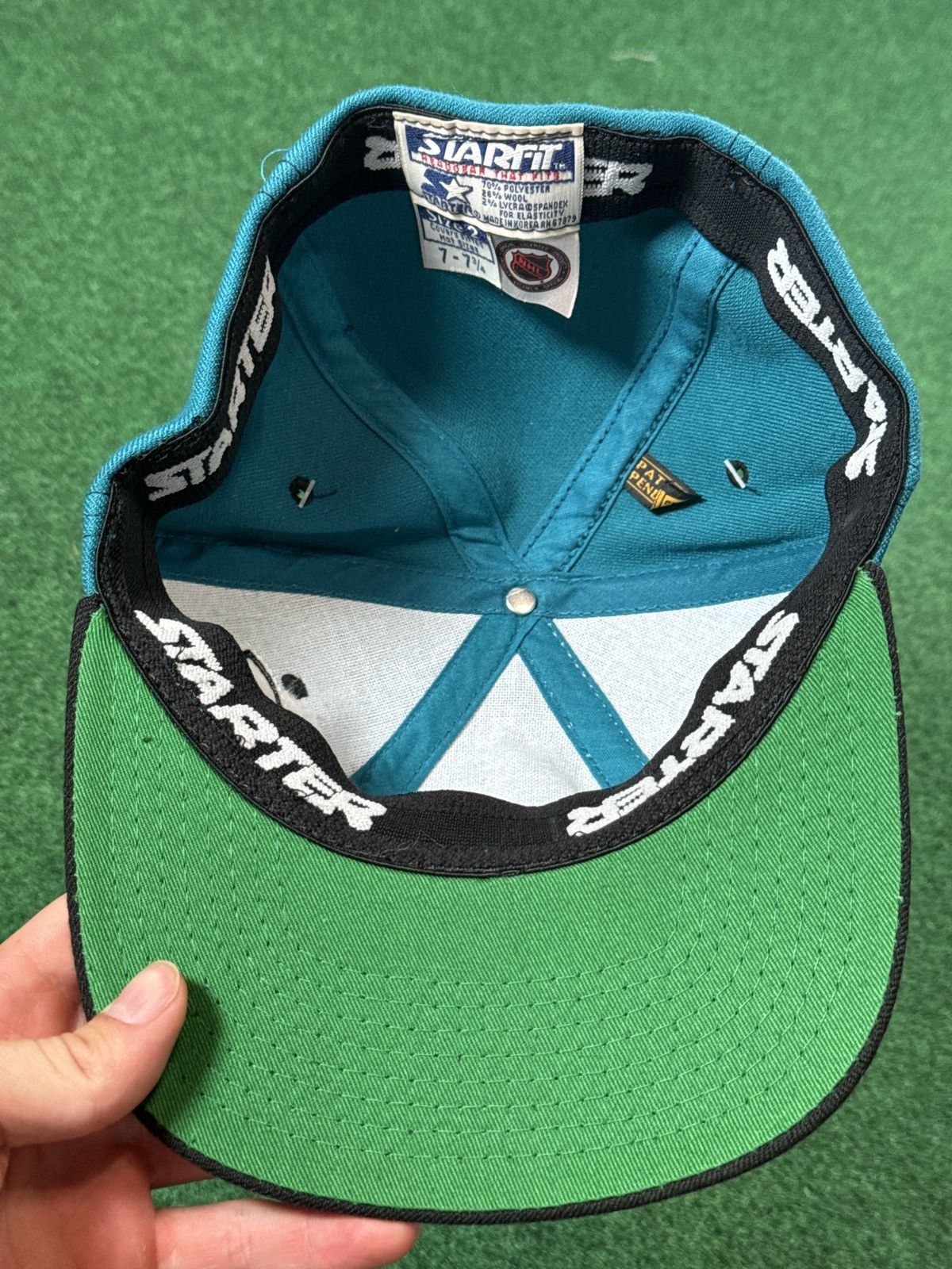 Starter × Vintage Vintage 90s NWT San Jose Sharks Starter Fitted 7-7 3/4 Hat Size ONE SIZE - 5 Thumbnail