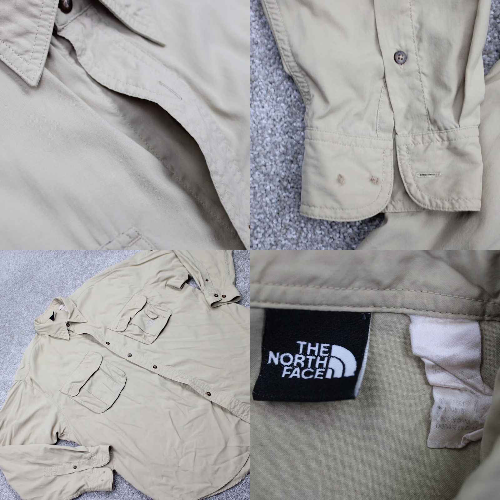 The North Face The North Face Shirt Mens Large Beige 100% Supplex Nylon Long Sleeve Button Up Size US L / EU 52-54 / 3 - 8 Thumbnail
