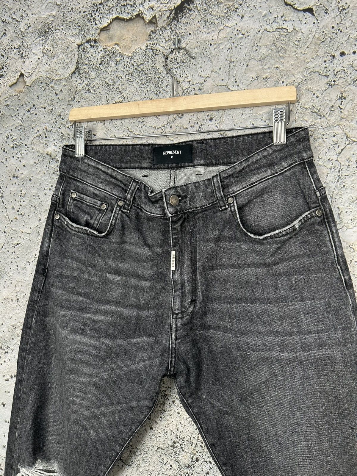 Represent Clo. Represent Washed Black Skinny Jeans Denim Streetwear Rock Size US 34 / EU 50 - 3 Thumbnail
