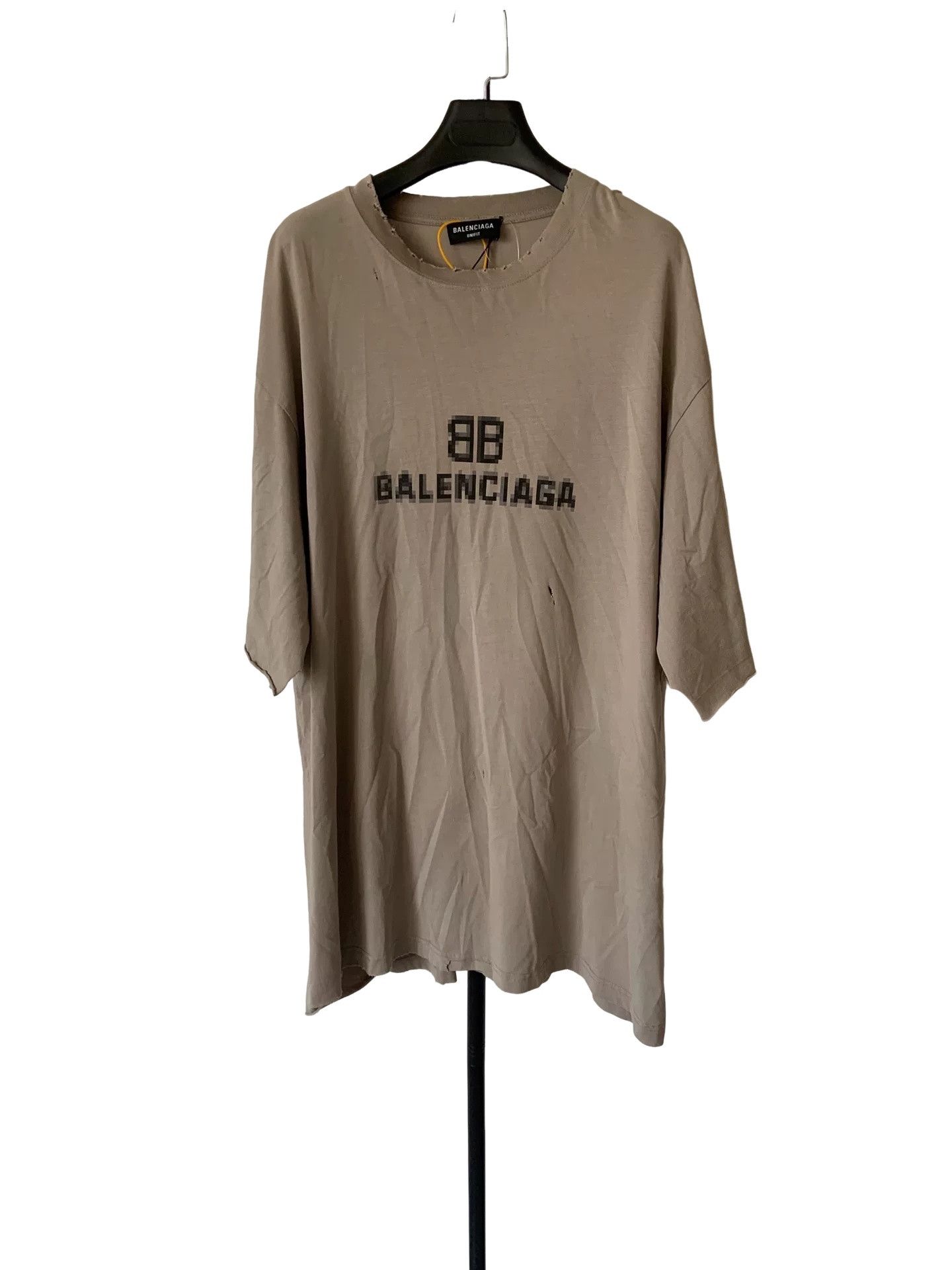 Balenciaga Balenciaga Distressed Pixel Logo T-Shirt Size S Size US S / EU 44-46 / 1 - 1 Thumbnail