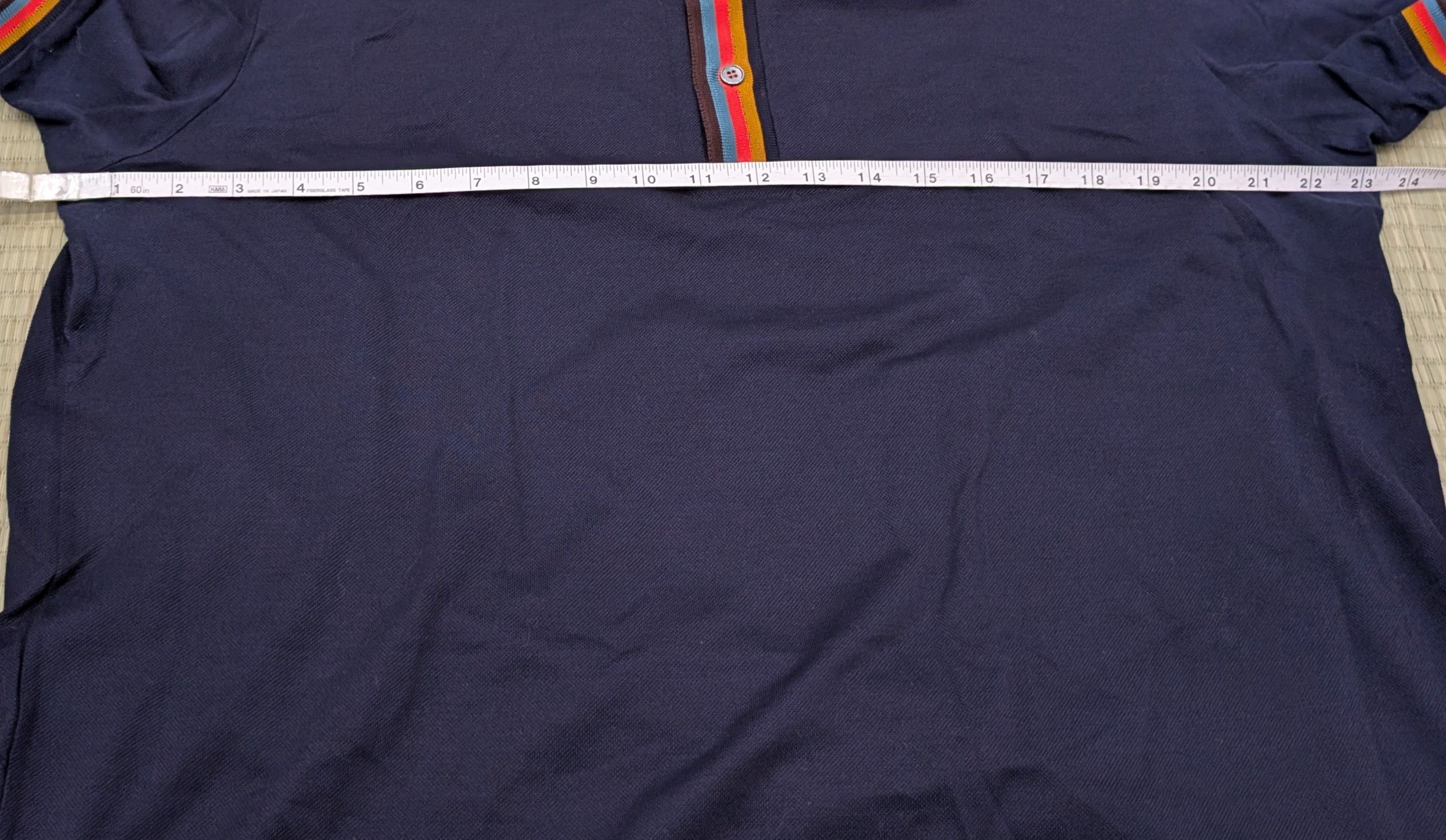 Paul Smith Paul Smith Rainbow Stripe Polo Dark Navy Made in Italy Size US XL / EU 56 / 4 - 5 Thumbnail