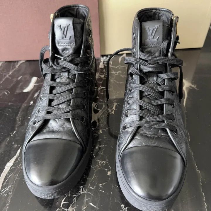 Other Louis Vuitton Black Leather High-Top Sneakers -2508 Size US 8 / EU 41 - 2 Thumbnail