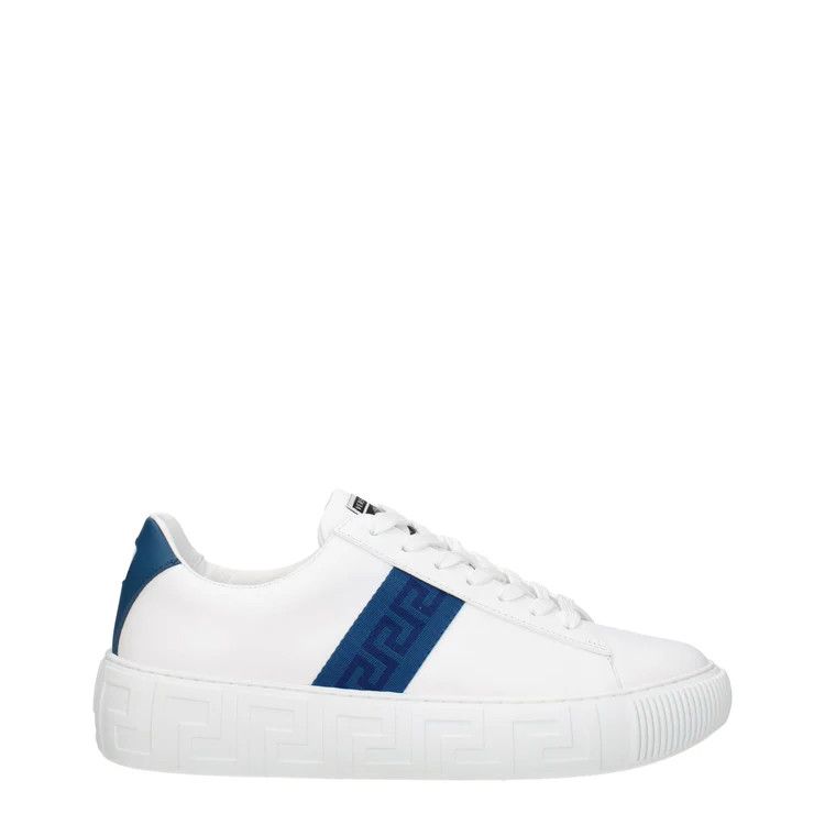 image of Versace Ob1O1E0524 Sneakers In White/dark Teal, Men's (Size 8)