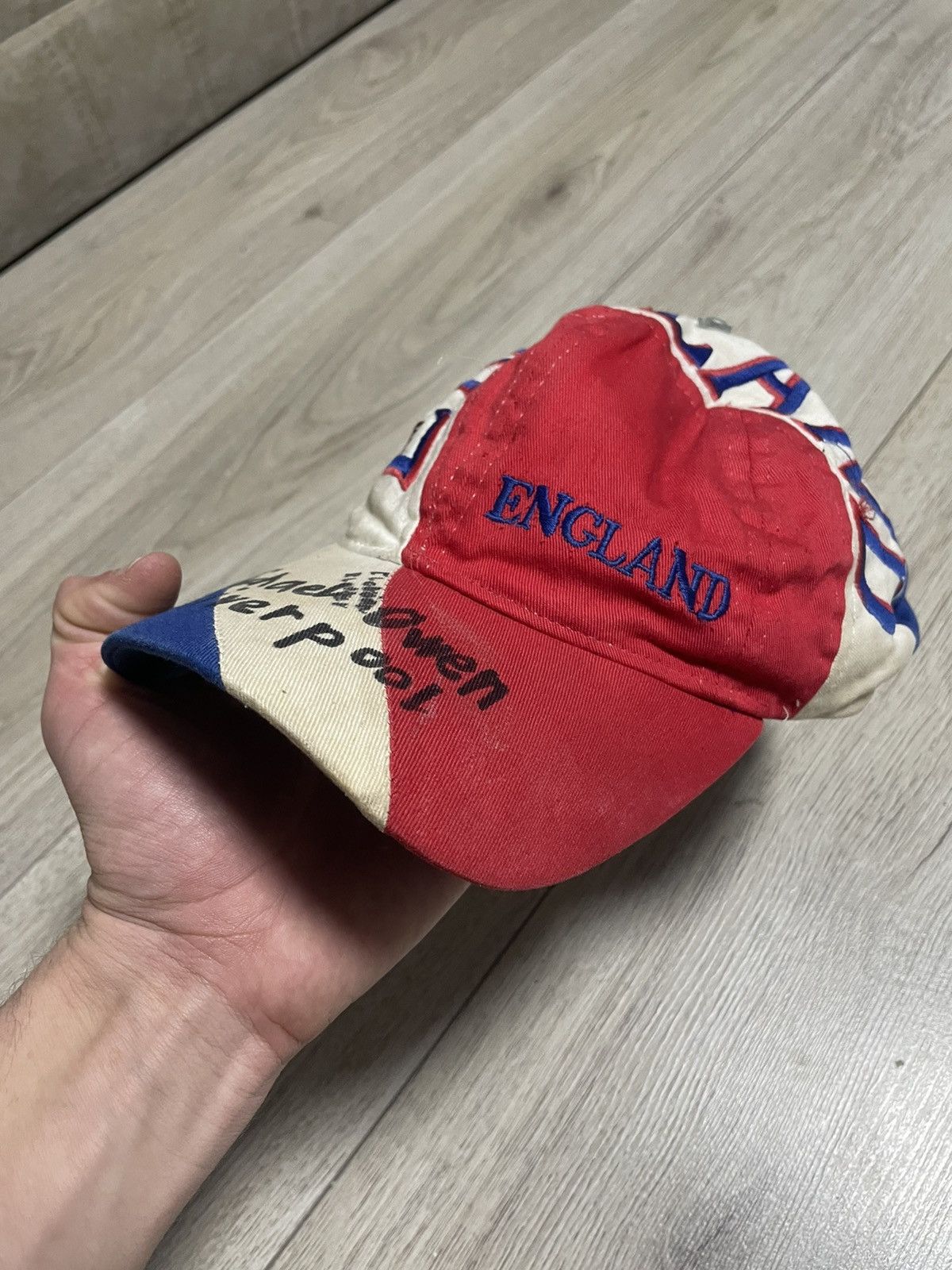 Vintage Vintage 90s England Michael Owen Liverpool AOP Cap Size ONE SIZE - 7 Thumbnail