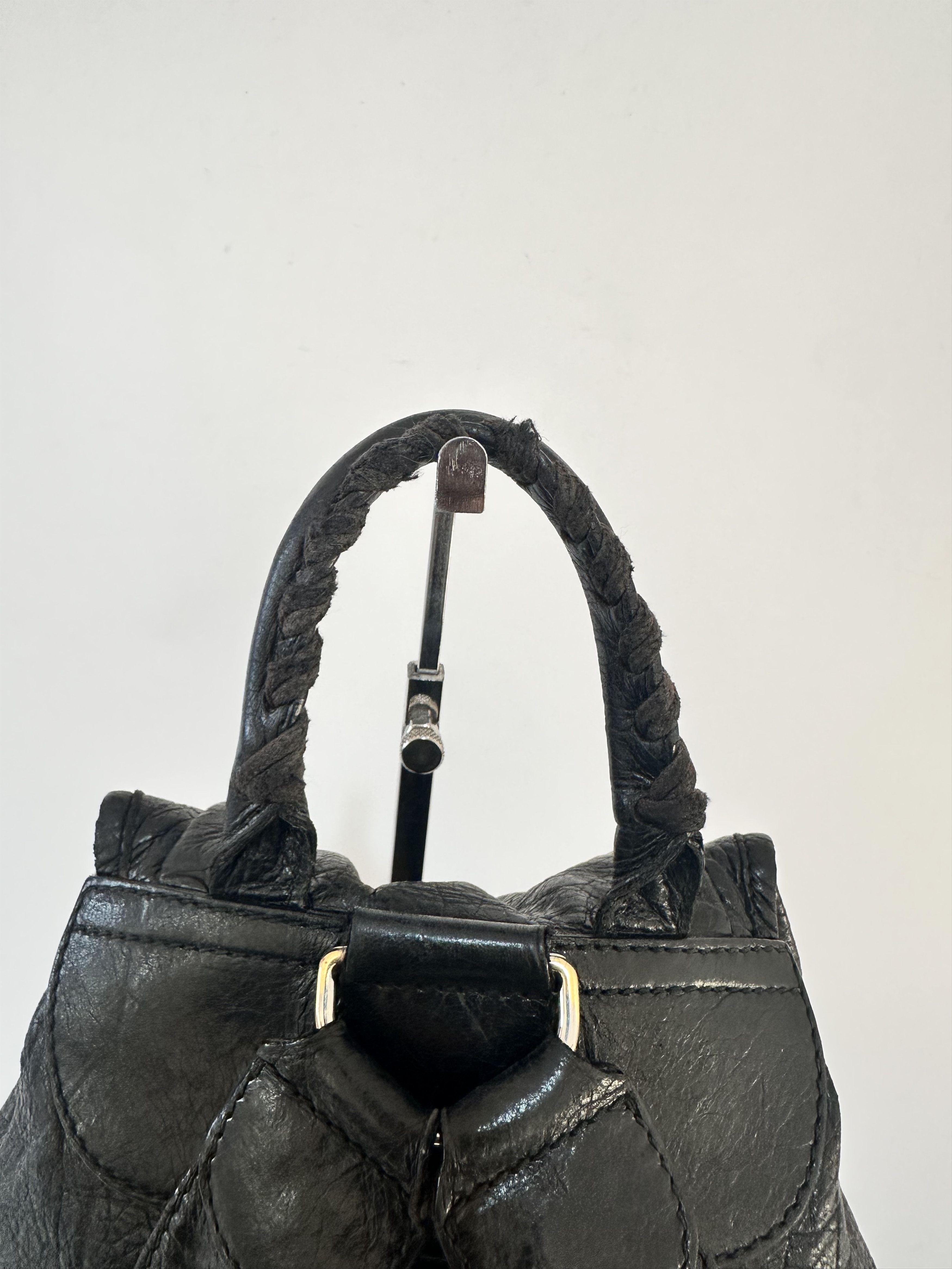 Balenciaga BALENCIAGA Black Lambskin Leather Giant 12 Silver Backpack Size ONE SIZE - 4 Thumbnail