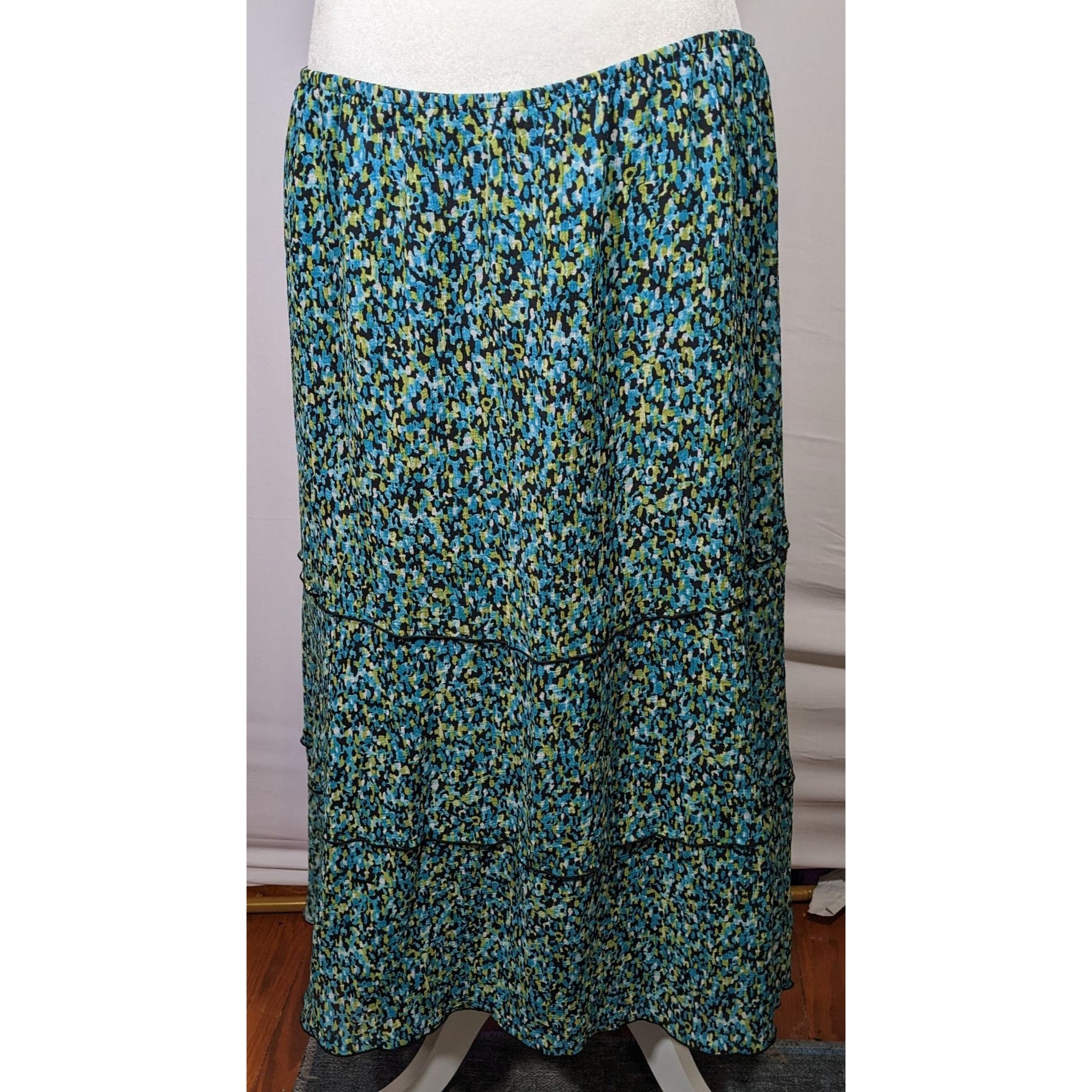 Other Vintage Alfred Dunner Blue And Green Speckled Faux Tiered Ma Size 34" / US 12 / IT 48 - 4 Thumbnail