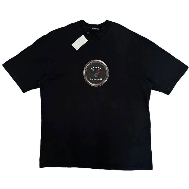 Balenciaga Balenciaga Black oil gauge letter logo short sleeve Size US S / EU 44-46 / 1 - 1 Thumbnail