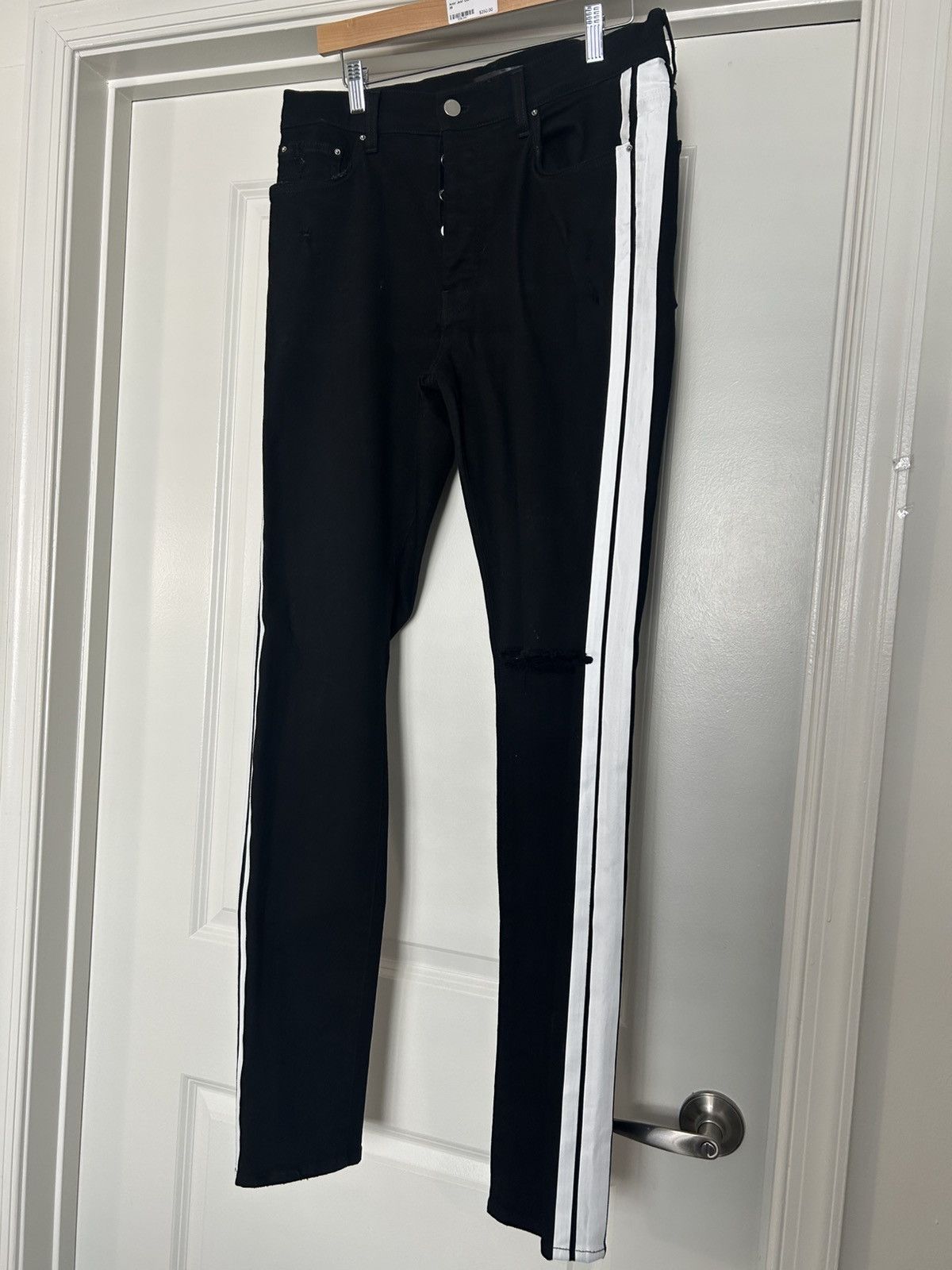 Amiri AMIRI Track Stripe Jeans black white mx1 Size US 34 / EU 50 - 2 Thumbnail