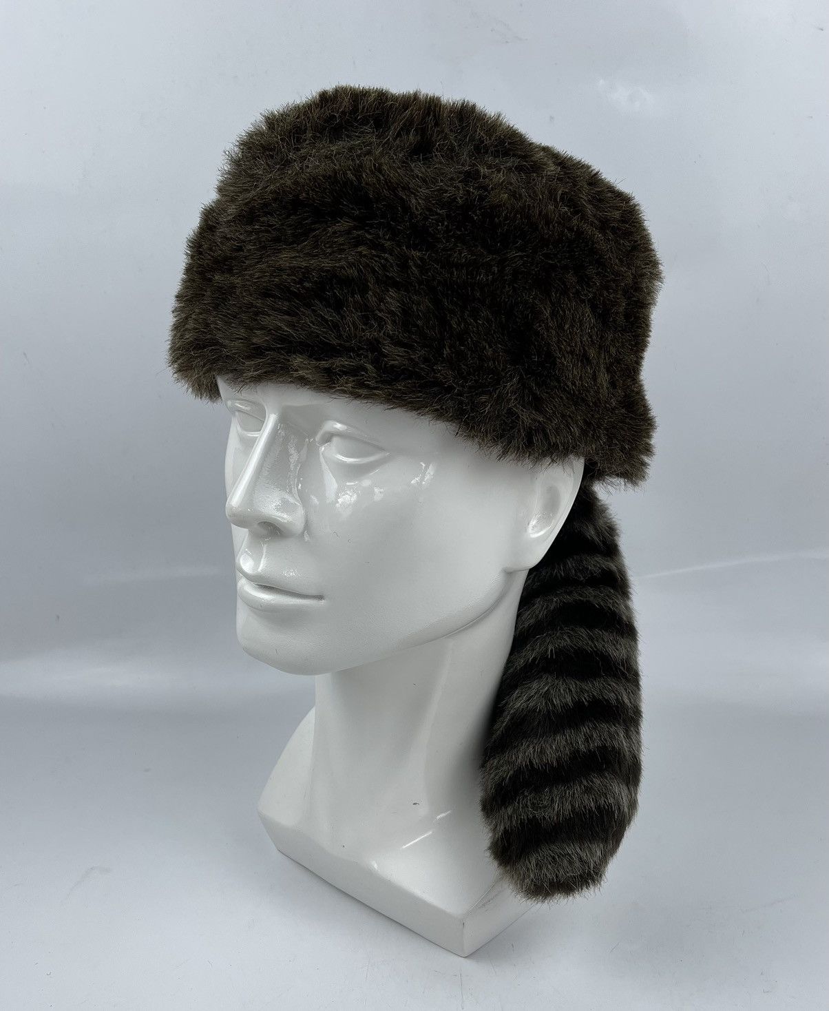 fur hat with tail tc14