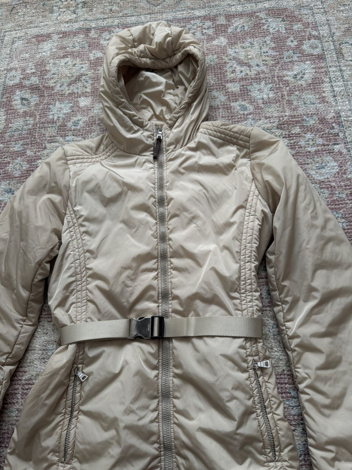 Prada Prada Sport Linea Rossa Hooded Nylon Jacket Beige Size S / US 4 / IT 40 - 14 Thumbnail