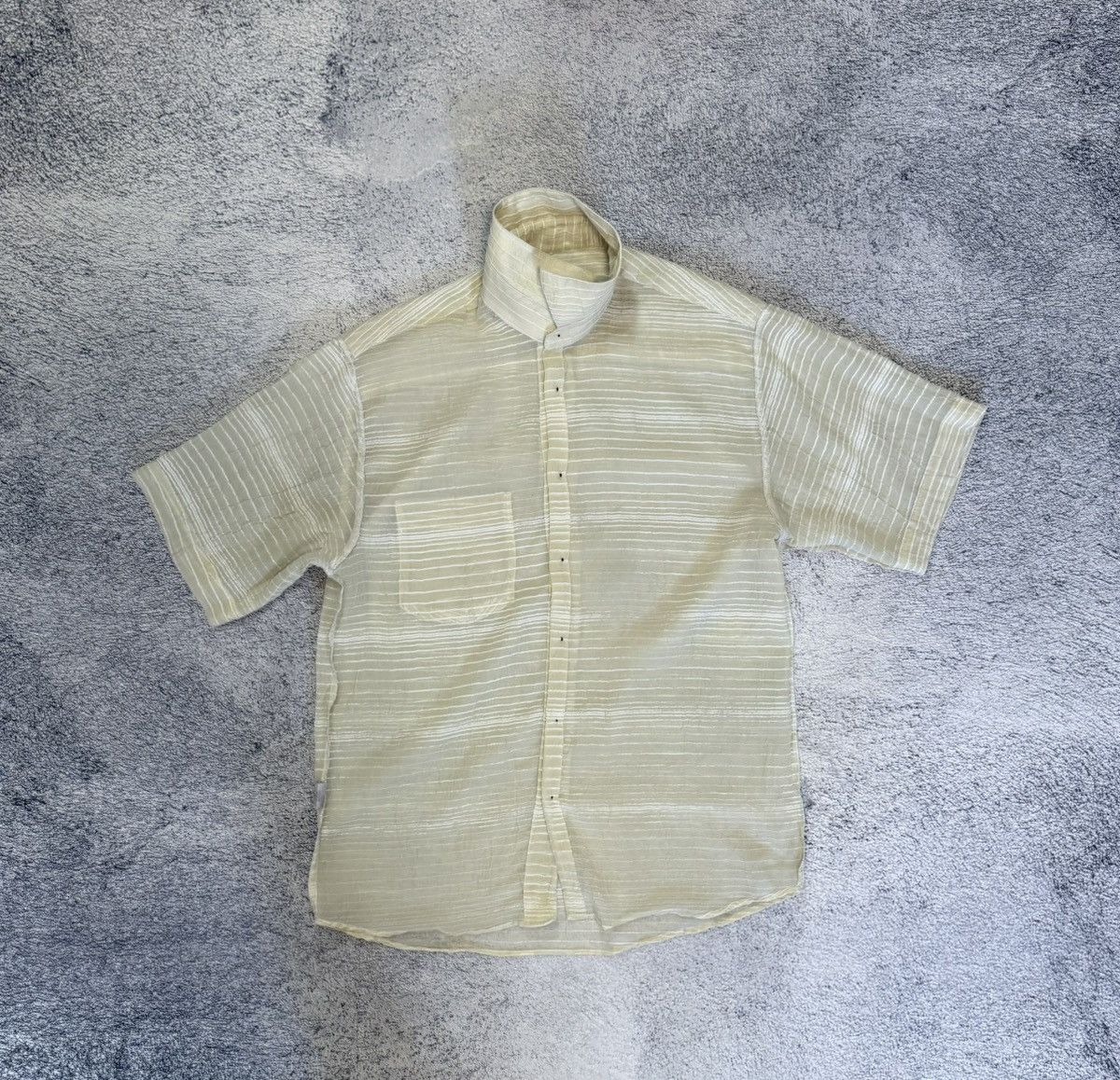 Versace Versace Classic Men Short Sleeve Logo Shirt Striped Viscose Size US M / EU 48-50 / 2 - 13 Thumbnail