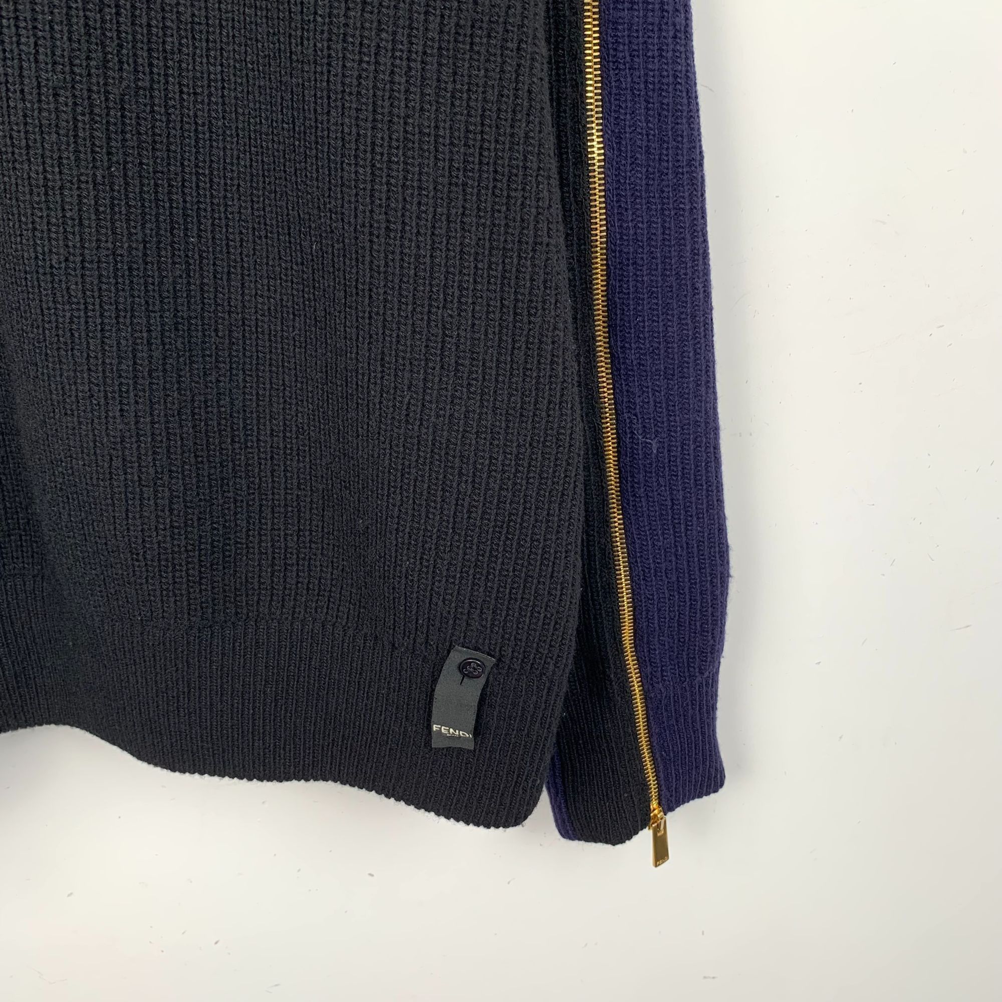 Fendi Fendi Black Logo Monogram Embroidered Zip-Up Jacket (Size 42 Size M / US 6-8 / IT 42-44 - 5 Thumbnail