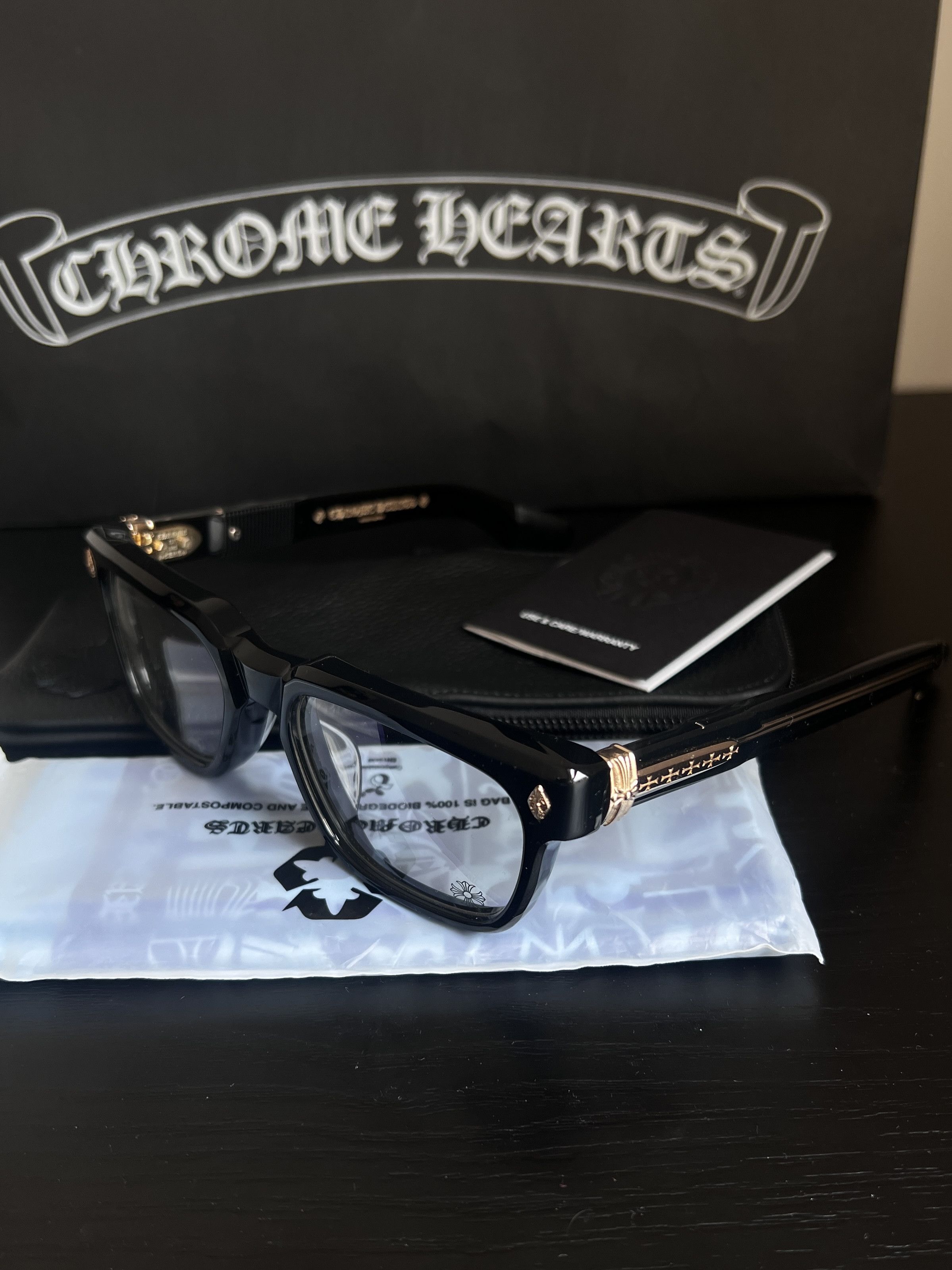 Chrome Hearts Chrome Hearts PEN15 Black/Gold Plated Glasses Size ONE SIZE - 1 Thumbnail